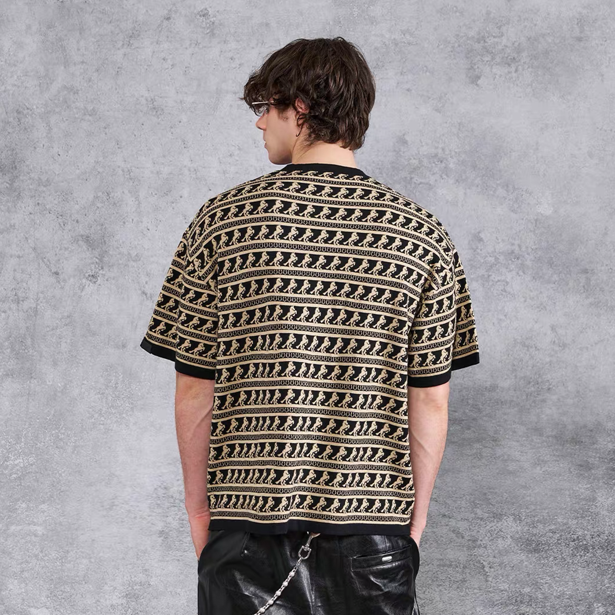 PMW Horse Jacquard Knitted T Shirt, premium urban and streetwear designers apparel on PROJECTISR.com, PMW