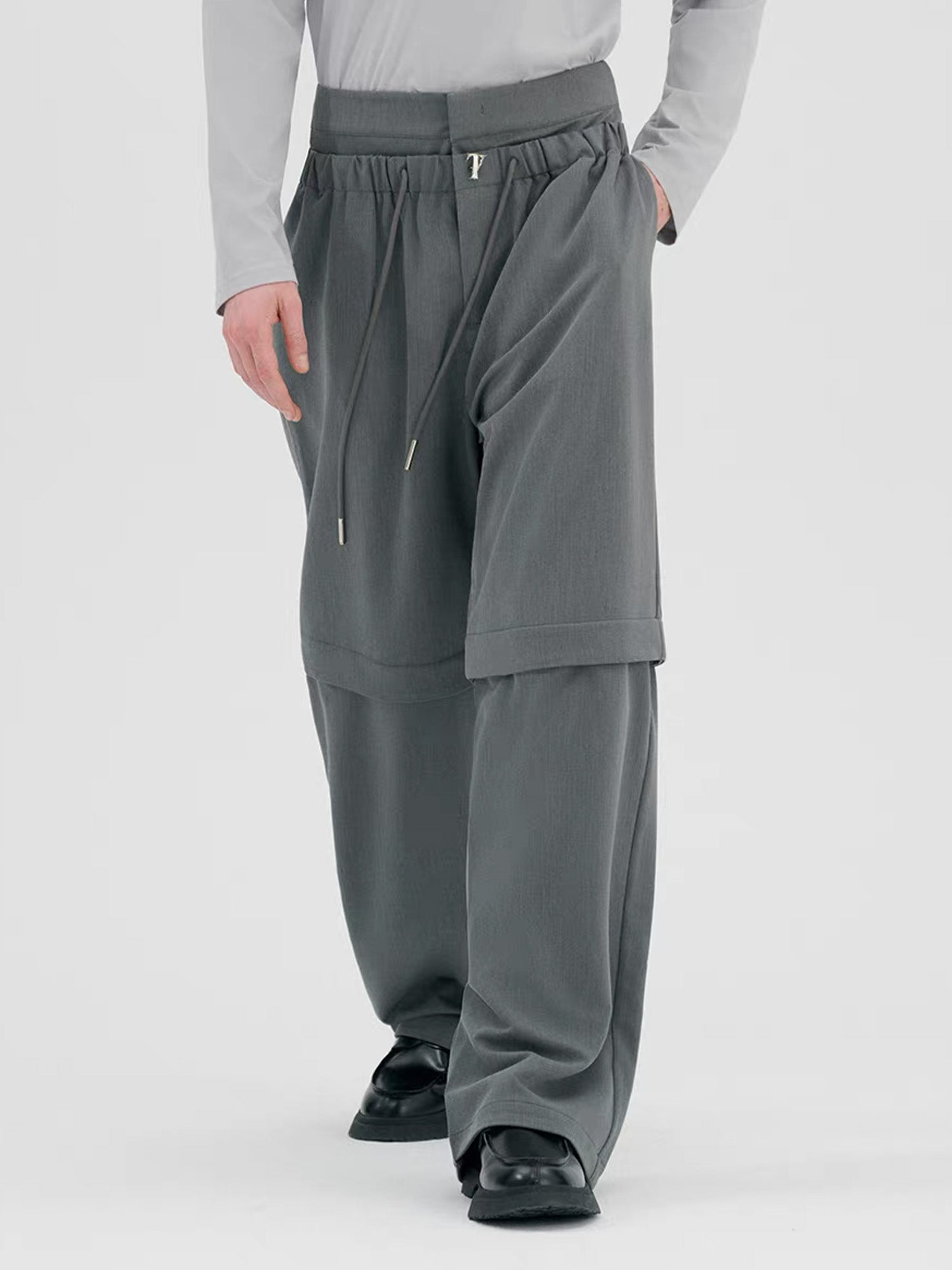 TIWILLTANG Detachable Drawstring Straight-Leg Pants, premium urban and streetwear designers apparel on PROJECTISR.com, TIWILLTANG