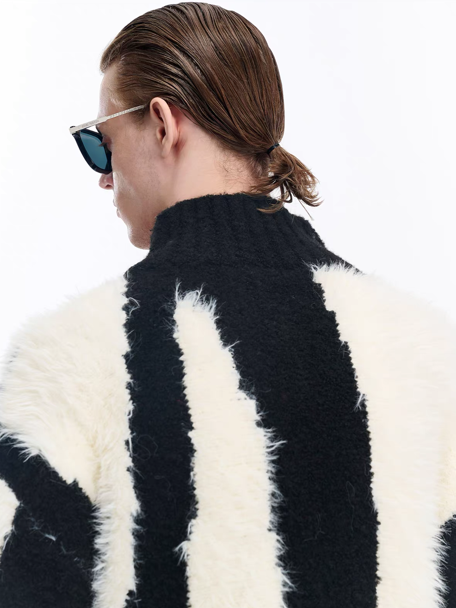 TIWILLTANG Fuzzy Faux-Mink Contrast Sweater, premium urban and streetwear designers apparel on PROJECTISR.com, TIWILLTANG