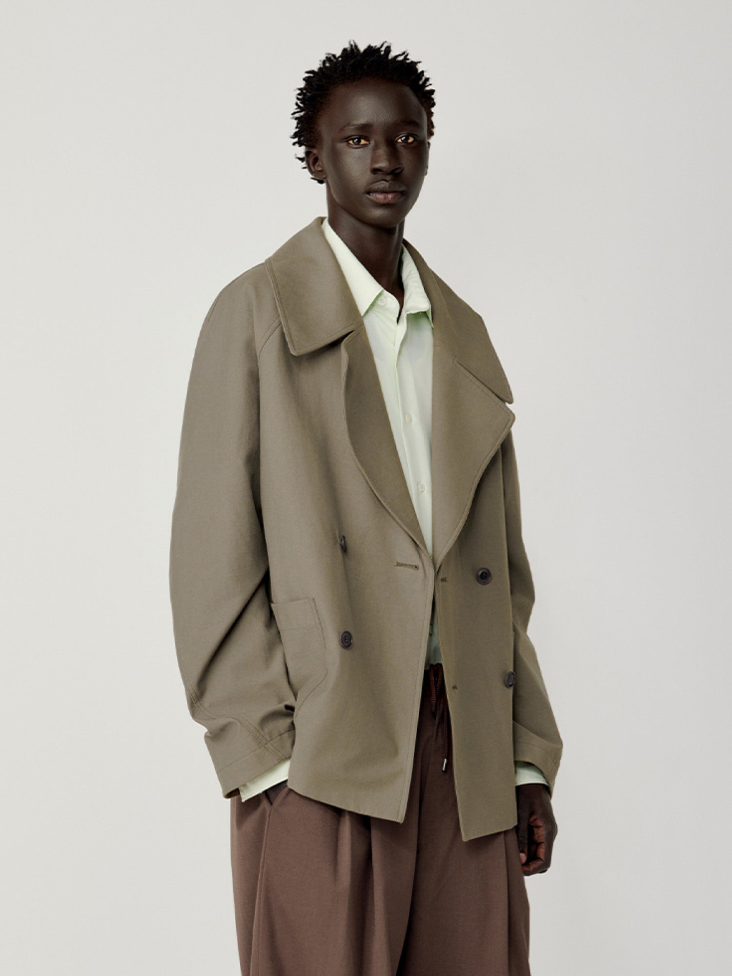 OPICLOTH Classical Double-Breasted Oversized Jacket