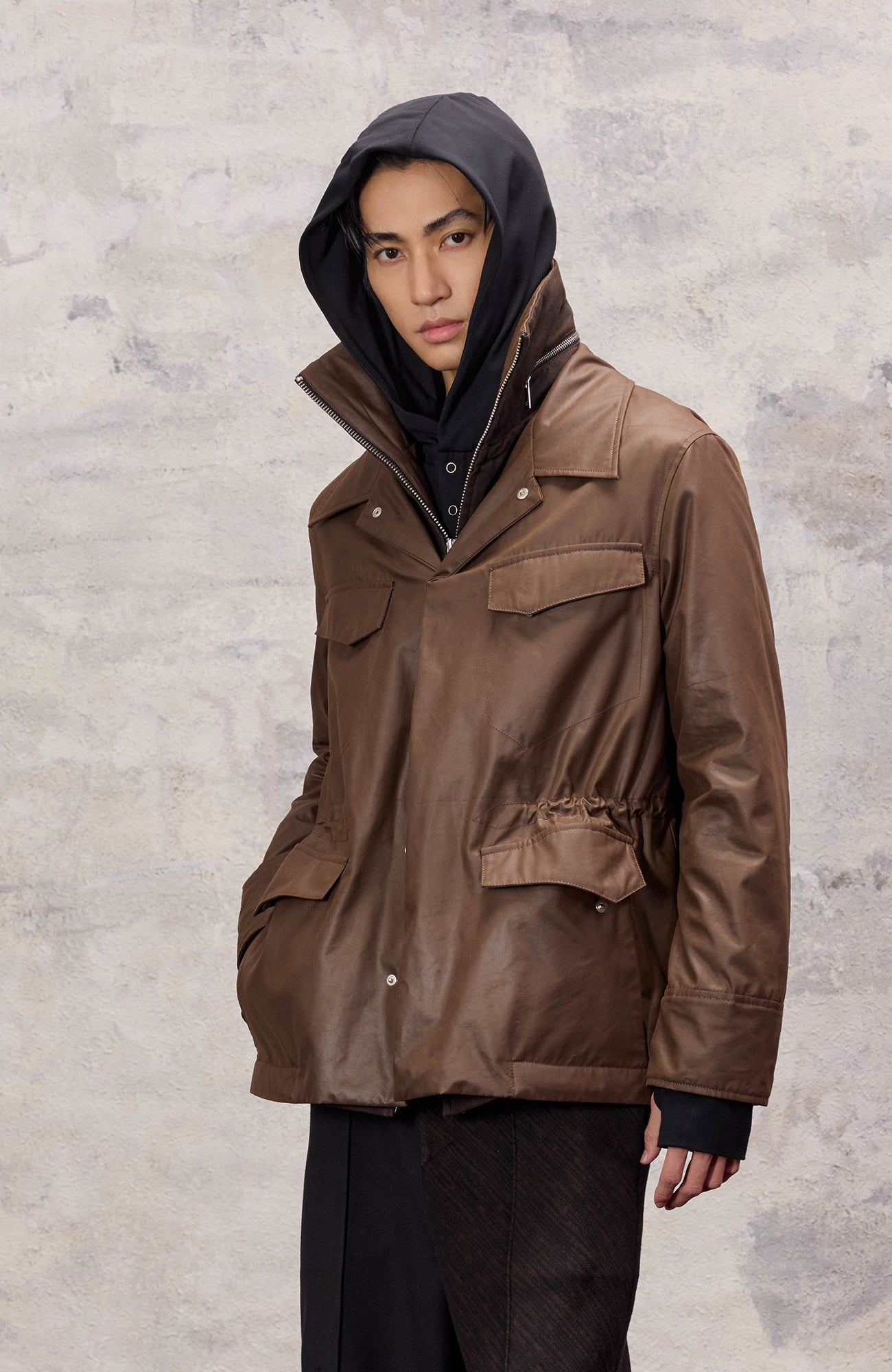 ALVNG AR ANTS Faux Layered Waist-Cinched Jacket