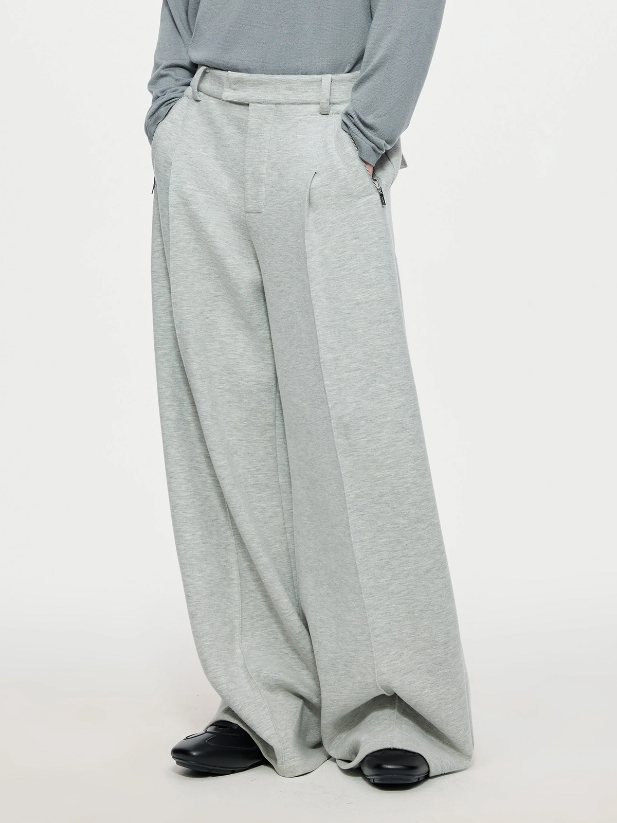 TIWILLTANG Deconstructed Matte Wool-Blend Slouch Pants