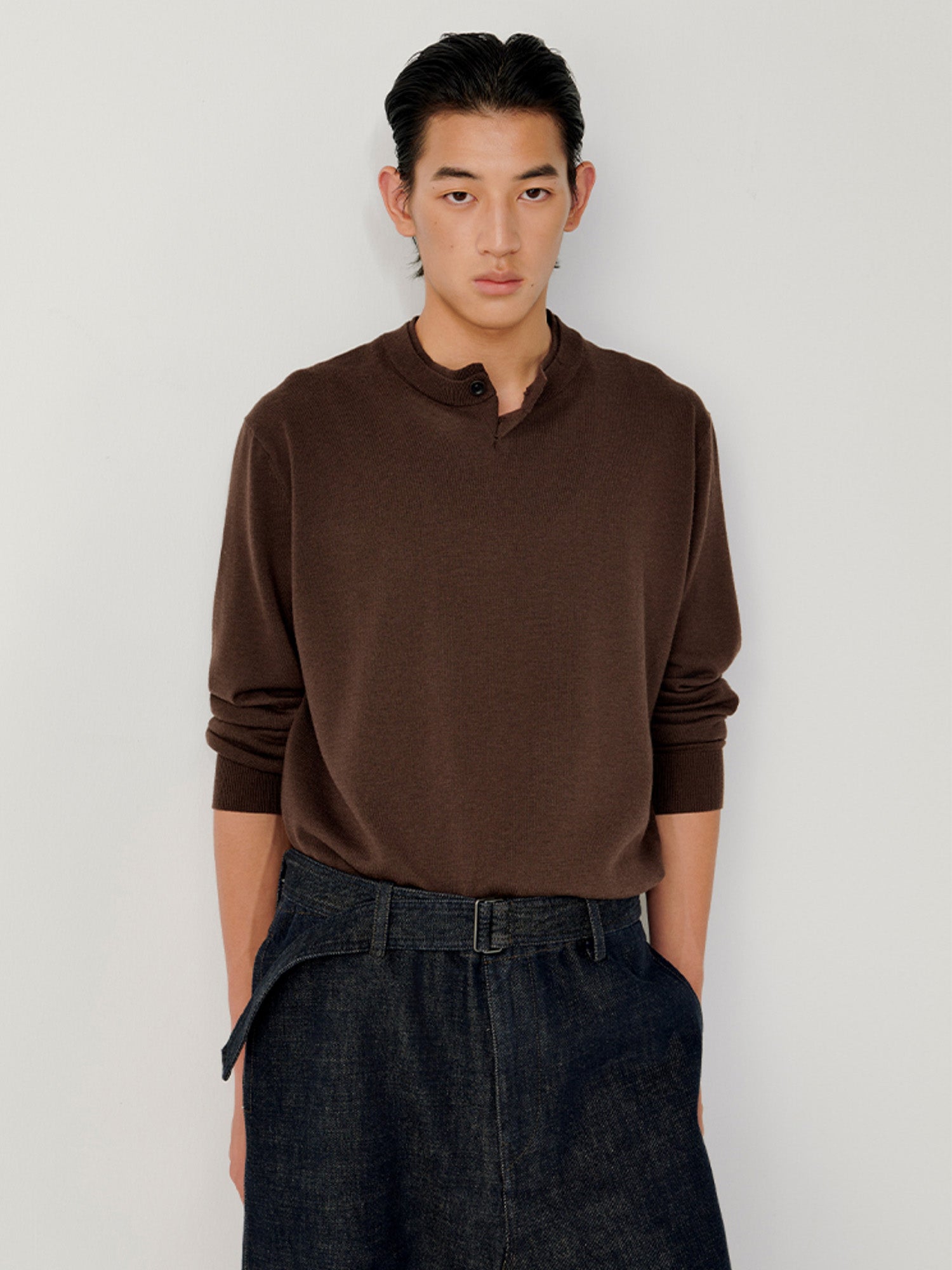 OPICLOTH Essential Layered Collar Sweater