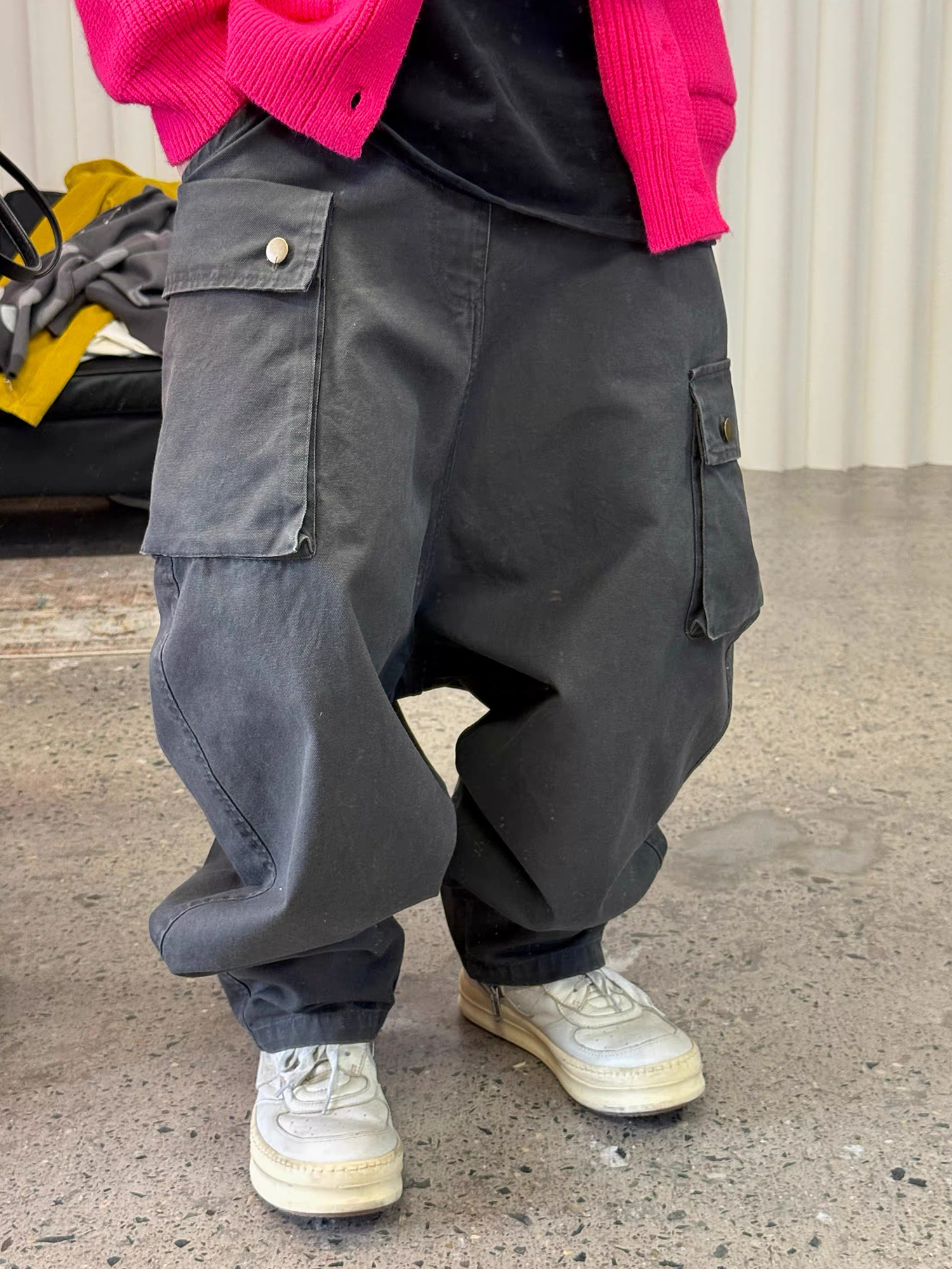 ME DA IGUAL Washed Multi-Pockets Tappered Cargo