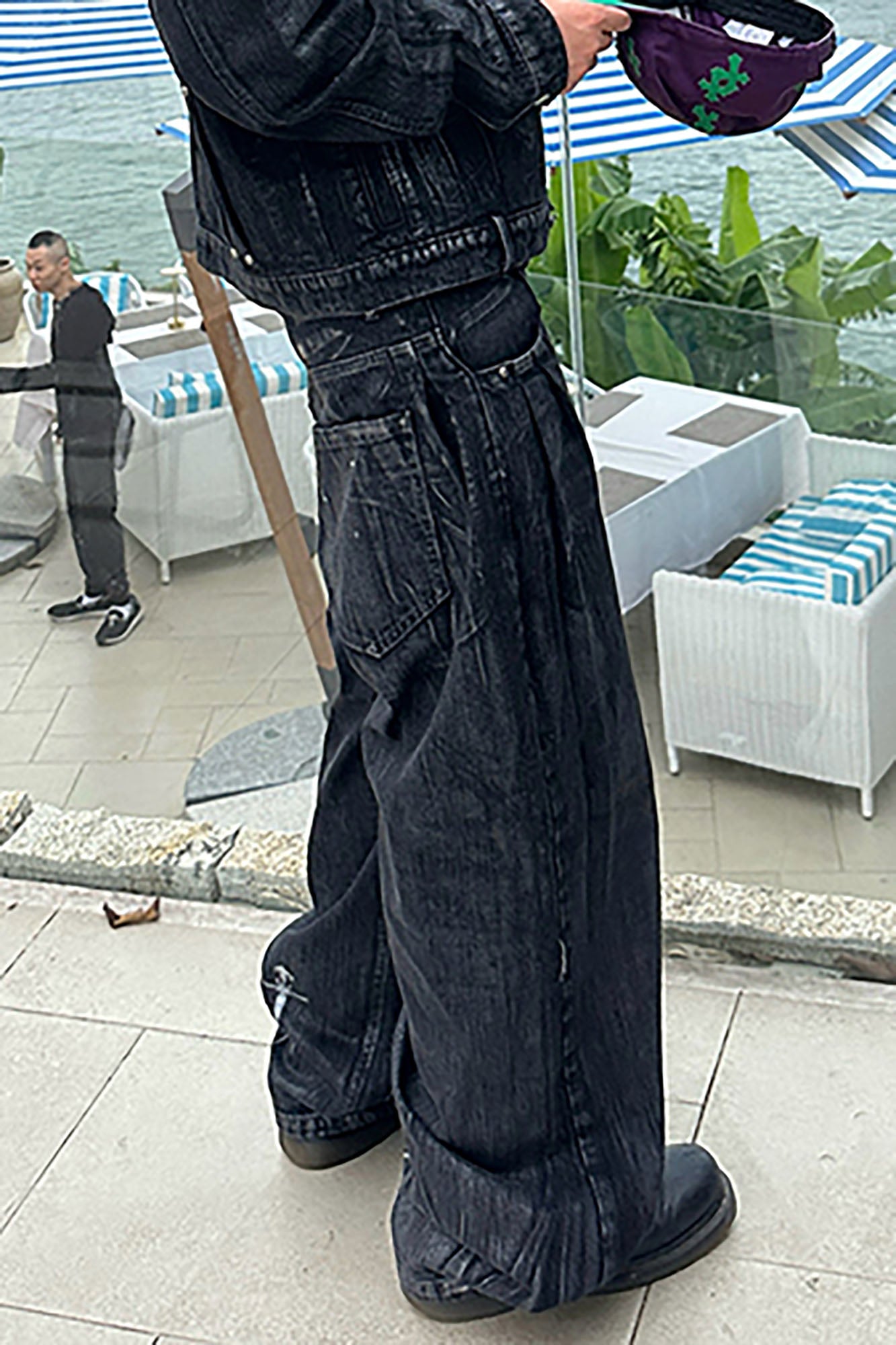 RECOVER ZONE Waxed Faded Wash Oversized Denim Pants, premium urban and streetwear designers apparel on PROJECTISR.com, RECOVER ZONE
