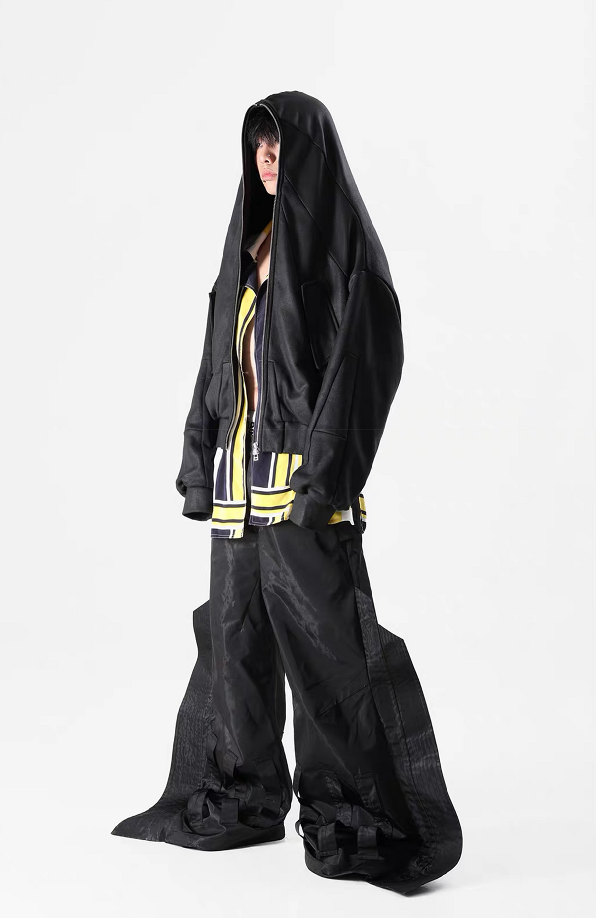 VANGUARDIA Brush-Wax Coated Oversized Hooded Jacket