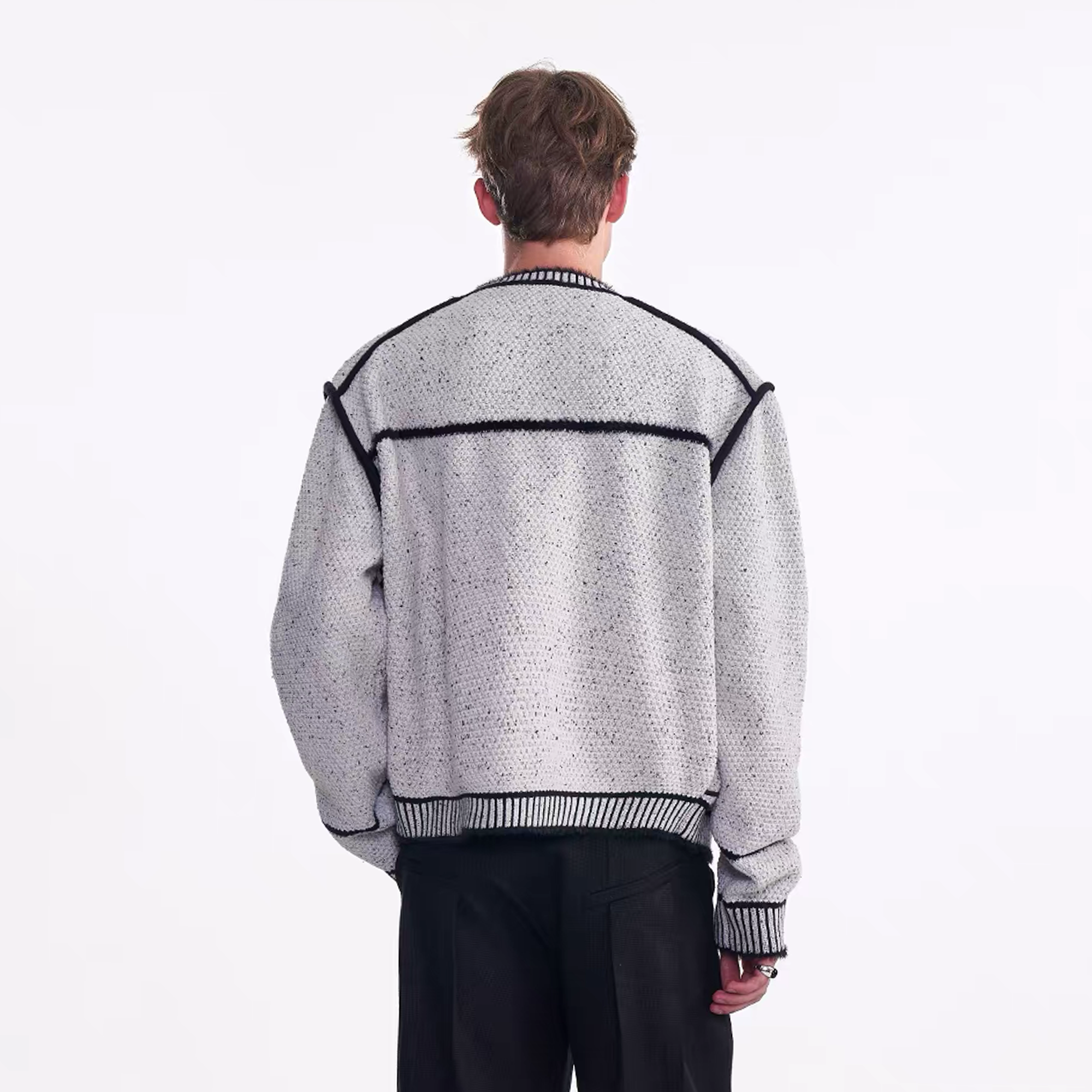 TIWILLTANG Contrast Stitch Knit Jacket