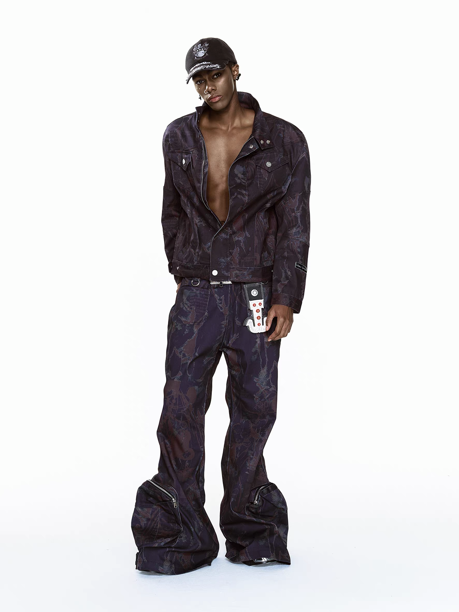 CYCYCY Punk Graffiti Denim Jacket
