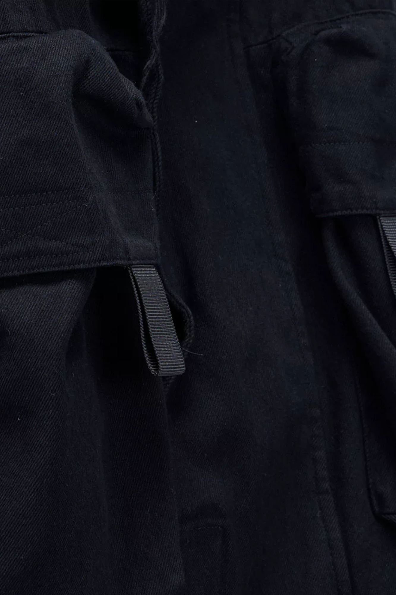VANGUARDIA Spliced Coated Multi-Pocket Denim Jacket