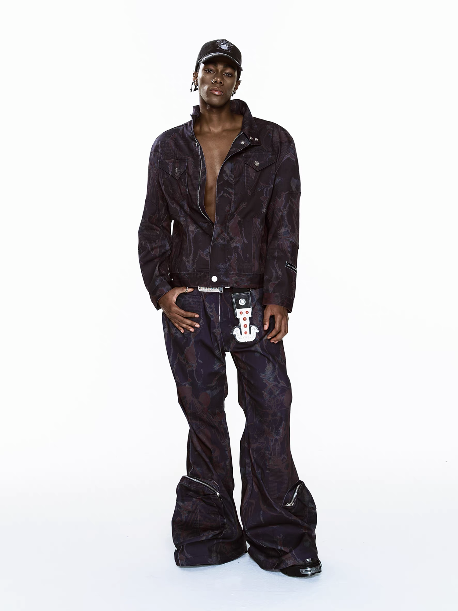 CYCYCY Punk Graffiti Denim Jacket