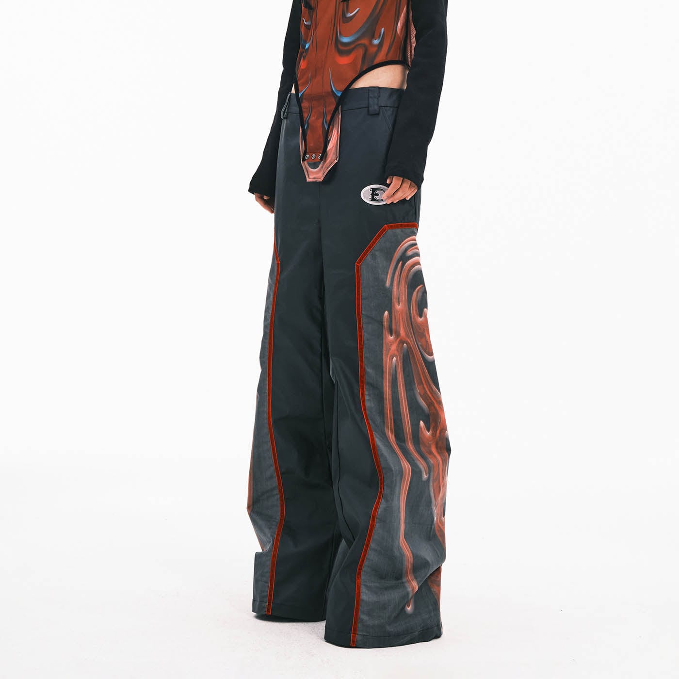 EMBRYO Totem Spliced Wide-Leg Pants, premium urban and streetwear designers apparel on PROJECTISR.com, EMBRYO