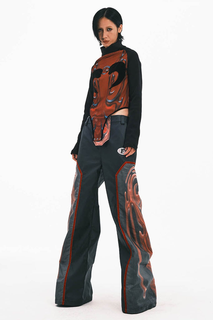 EMBRYO Totem Spliced Wide-Leg Pants, premium urban and streetwear designers apparel on PROJECTISR.com, EMBRYO