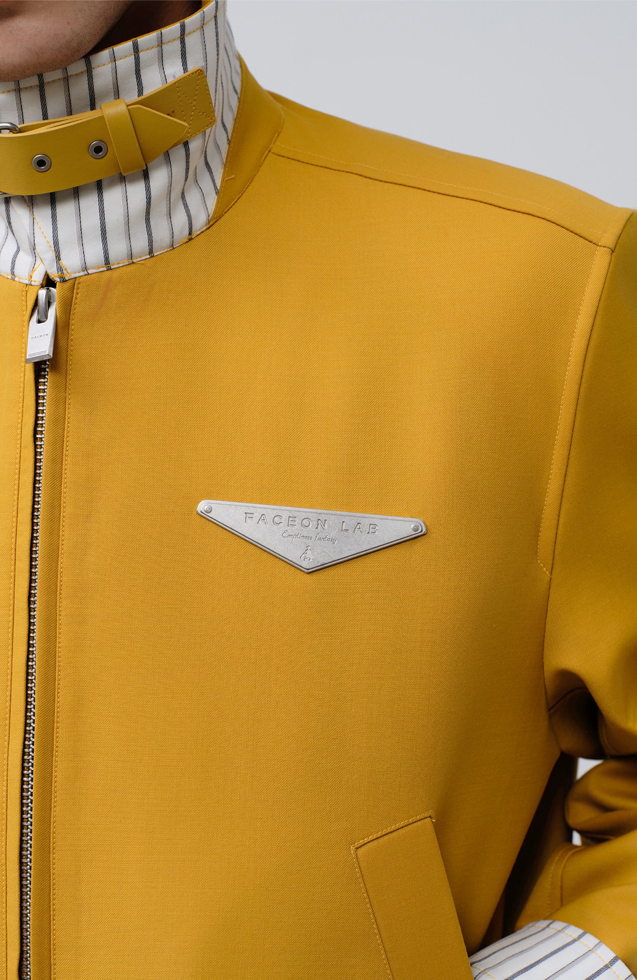 FACEONLAB Cropped Harrington Zip Jacket Yellow