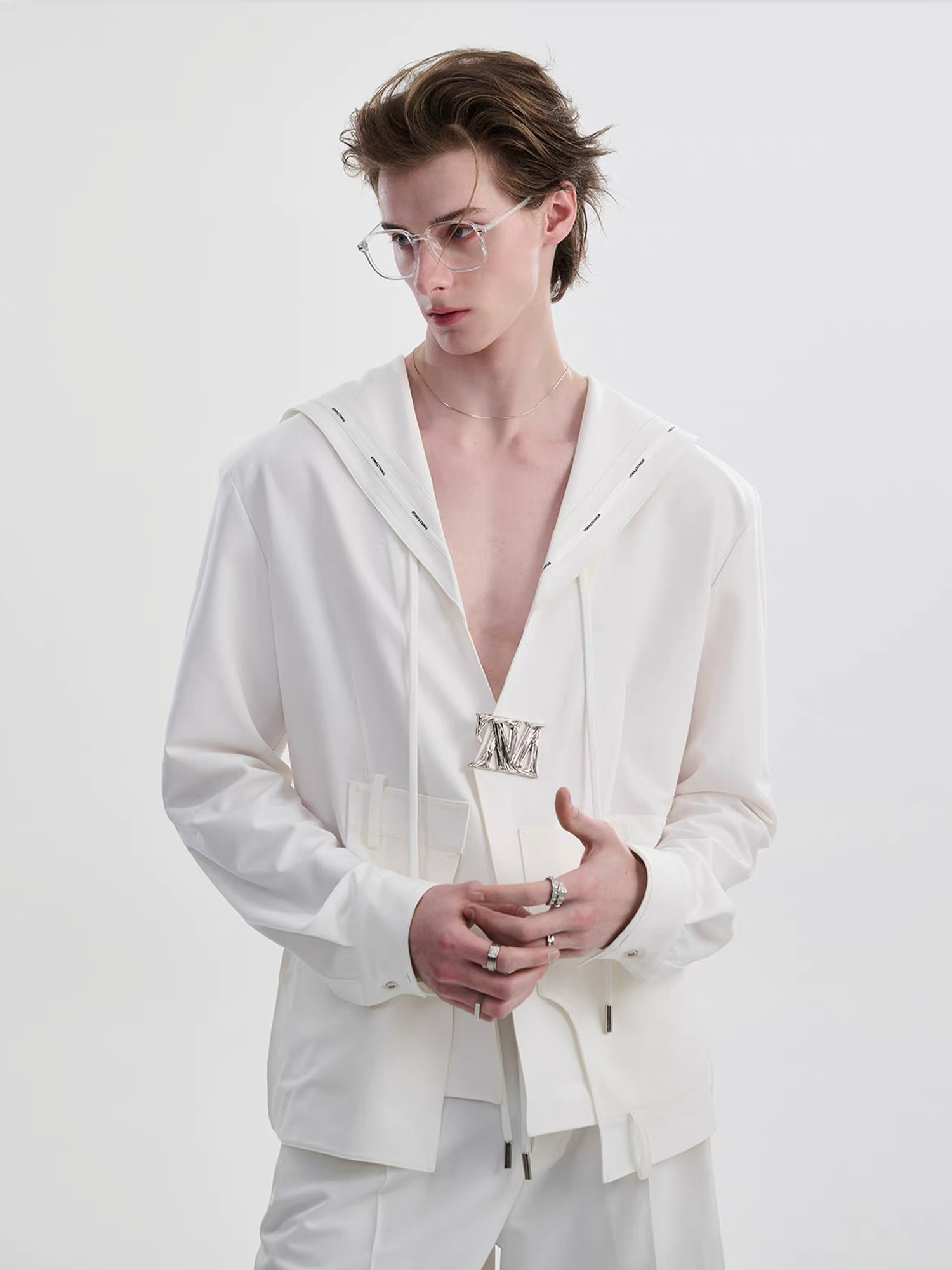 TIWILLTANG Minimal Sailor Collar Shirt