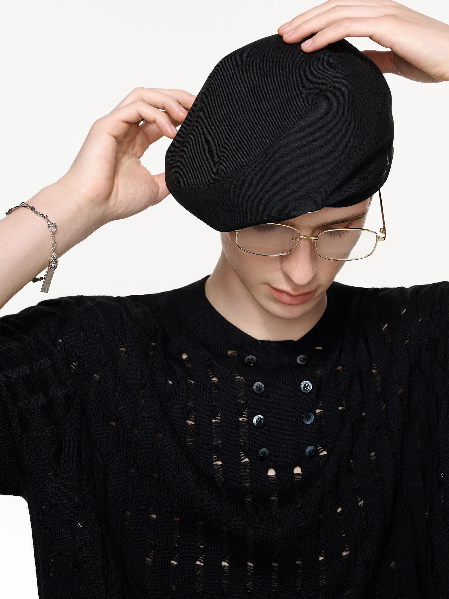 TIWILLTANG Essential Openwork Knitted T Shirt