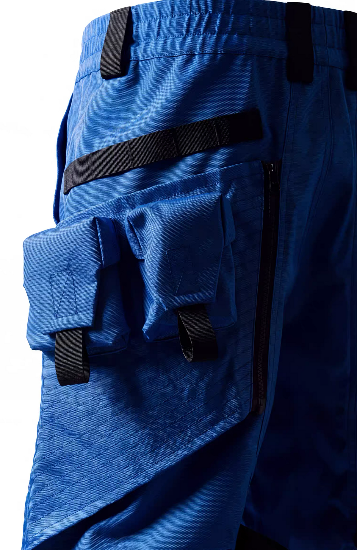 VANGUARDIA Multi-Pocket Nylon Wide-Leg Cargo Pants