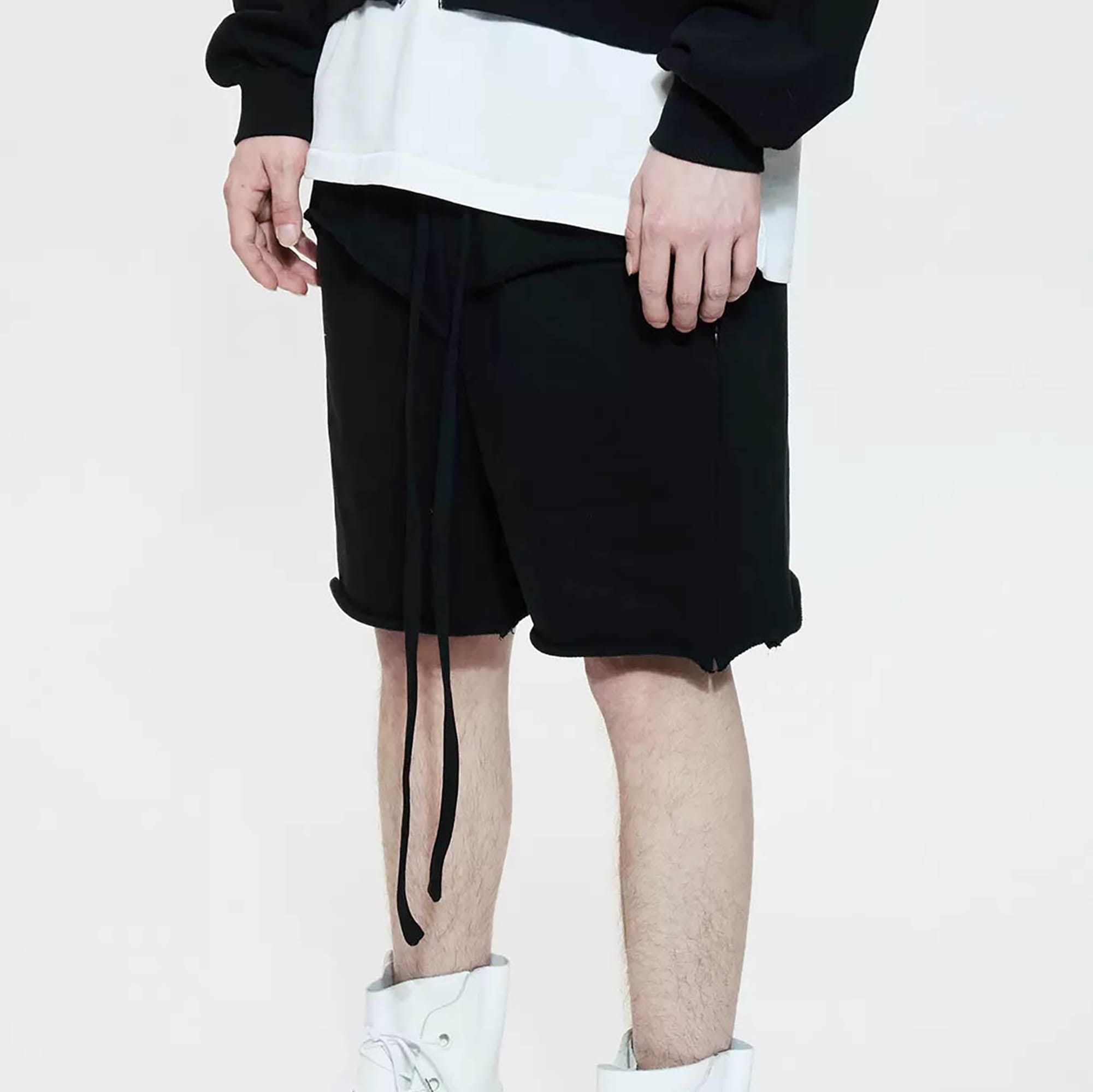 LIFEGOESON Double-Layer Frayed Shorts