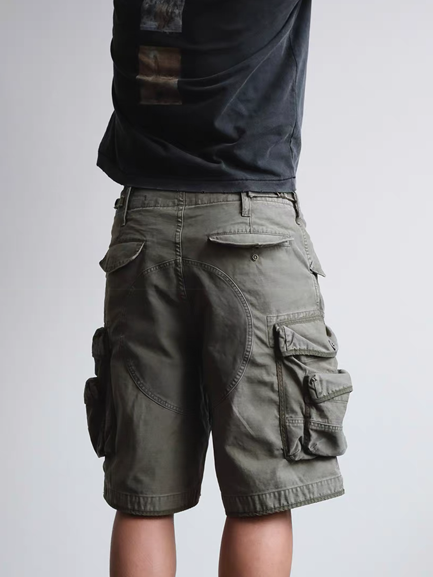 NEIGBORL Washed Multi-Pocket Cargo Shorts