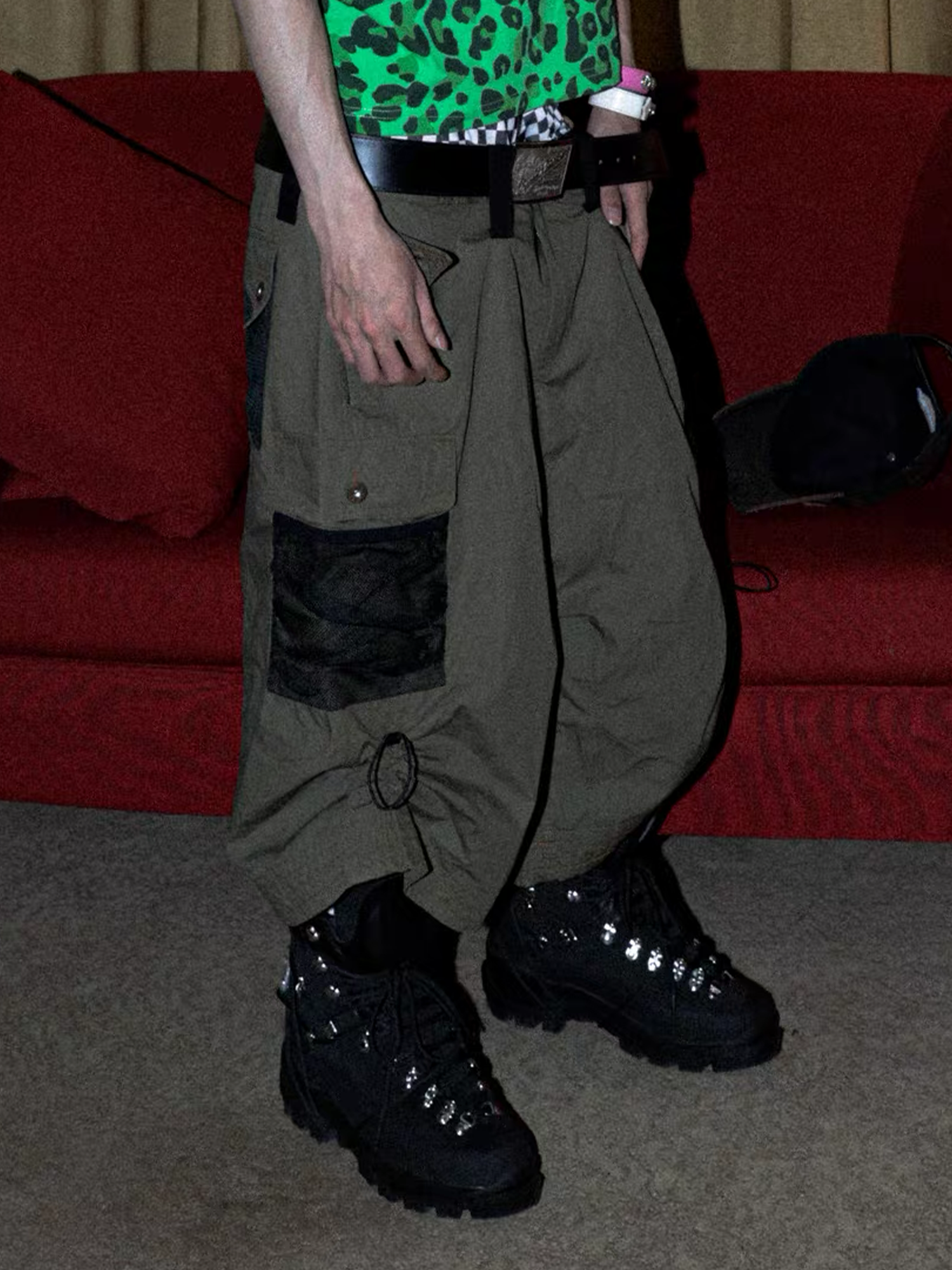 PCCVISION Contrast Panel Pleated Utility Shorts, premium urban and streetwear designers apparel on PROJECTISR.com, PCCVISION