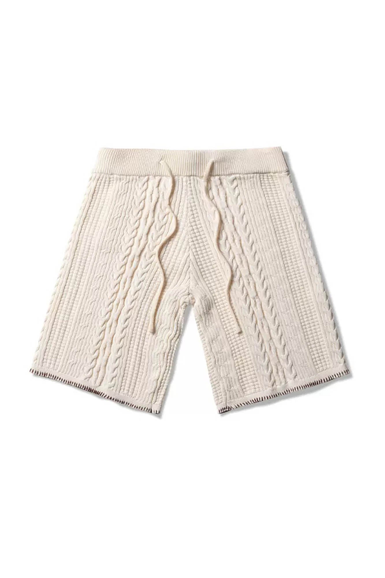 OSCILL Cable Knit Drawstring Shorts