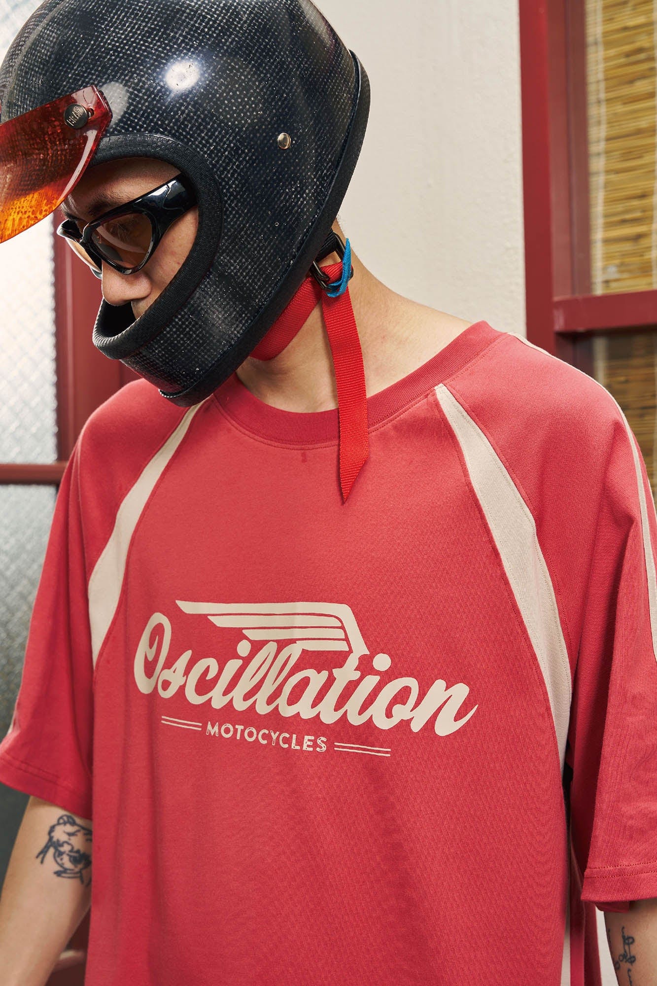 OSCILL Motorcycle Spliced Raglan T-Shirt