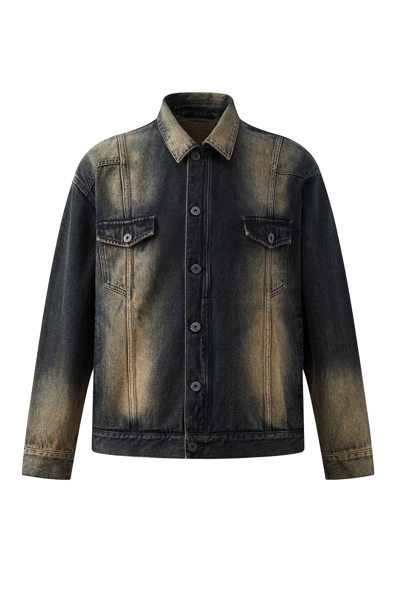 ORGANIC EMOTION Faded Spliced Pocket Denim Jacket