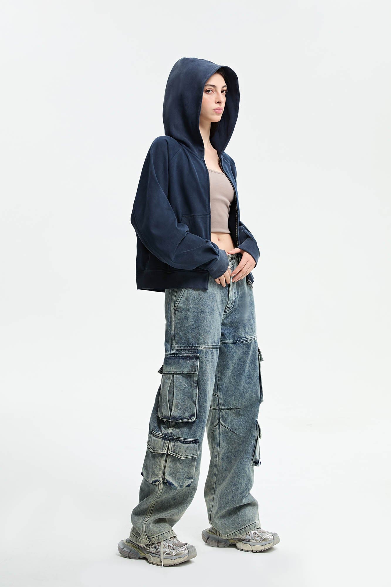 【EZKATON】23SS★ Dyeing Washed Cargo Denim Pants EZKATON】23SS☆ Dyeing Washed Cargo Denim Pants