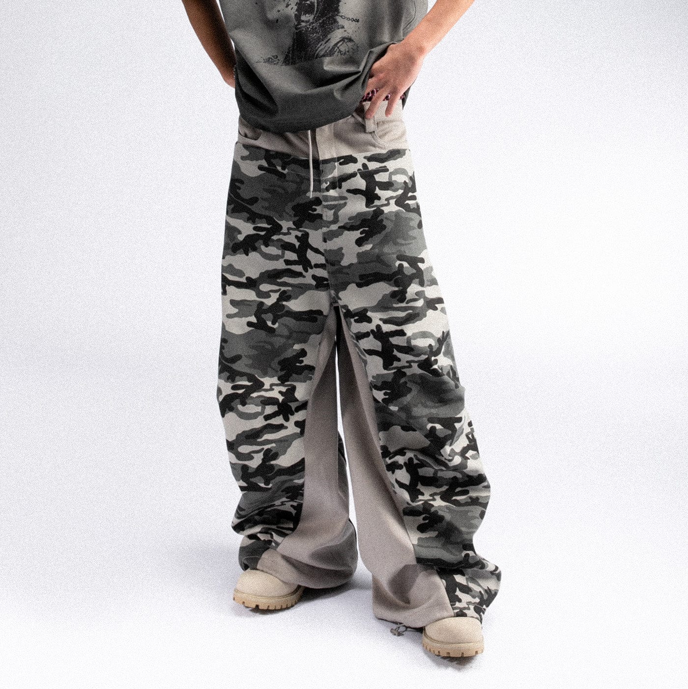 Camouflage wide leg pants best sale