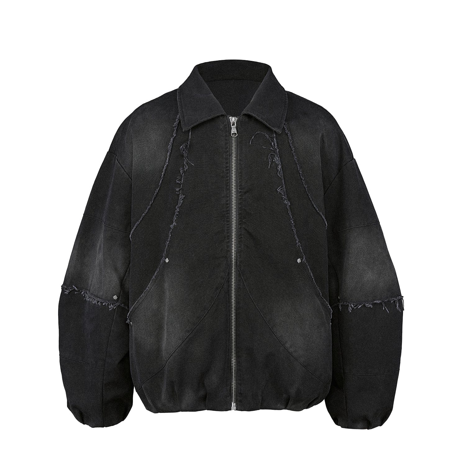 UNDERWATER Raw-Edge Spliced Rivet Jacket, premium urban and streetwear designers apparel on PROJECTISR.com, UNDERWATER