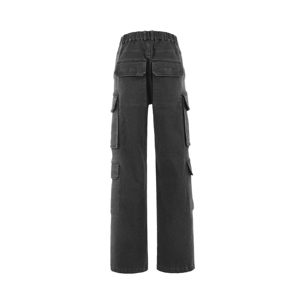 UNDERWATER Multi Pockets Gradient Jeans Black, premium urban and streetwear designers apparel on PROJECTISR.com, UNDERWATER