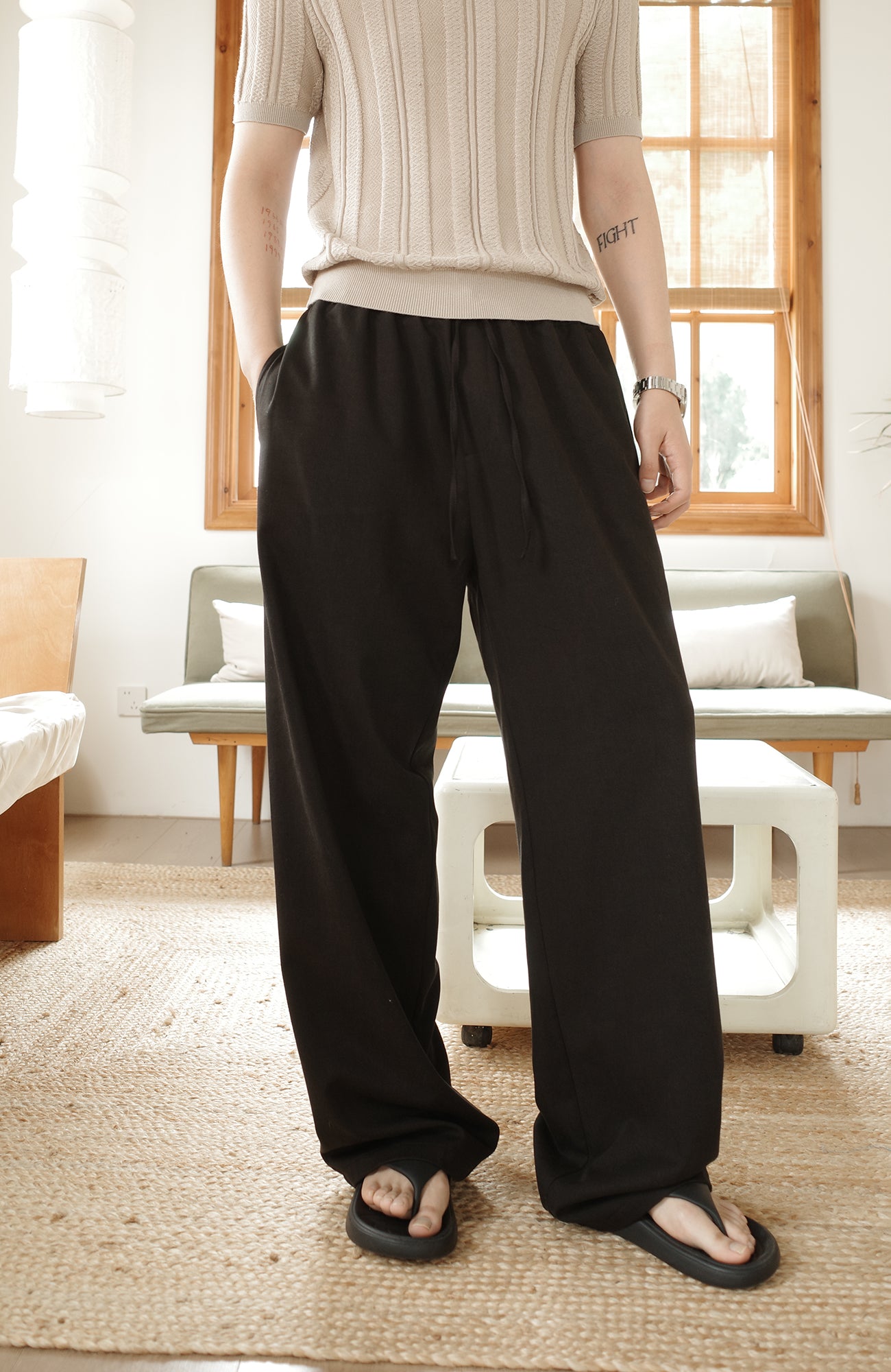 KREATE Acetate Wide-Leg Trousers, premium urban and streetwear designers apparel on PROJECTISR.com, KREATE