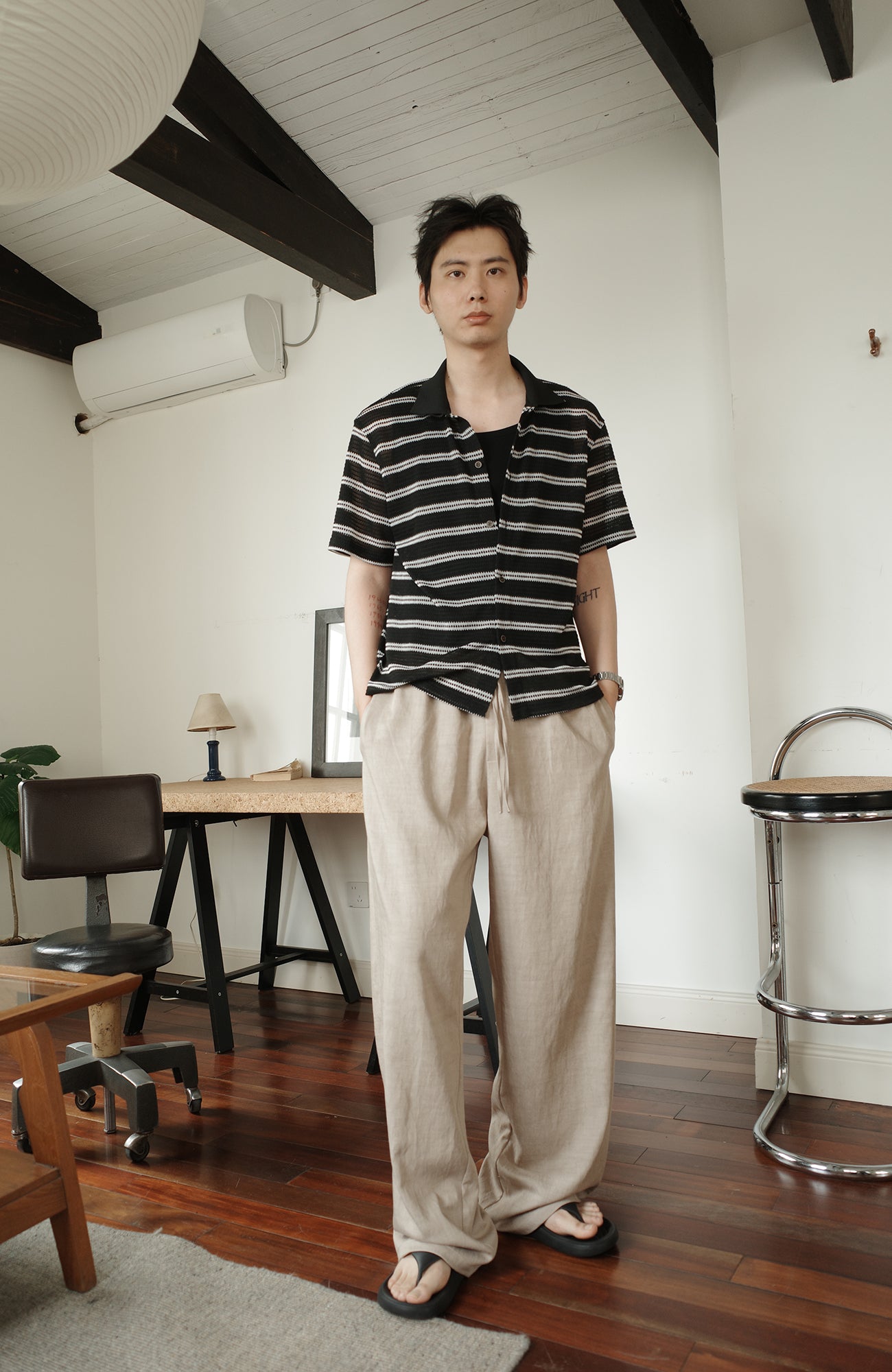 KREATE Acetate Wide-Leg Trousers, premium urban and streetwear designers apparel on PROJECTISR.com, KREATE