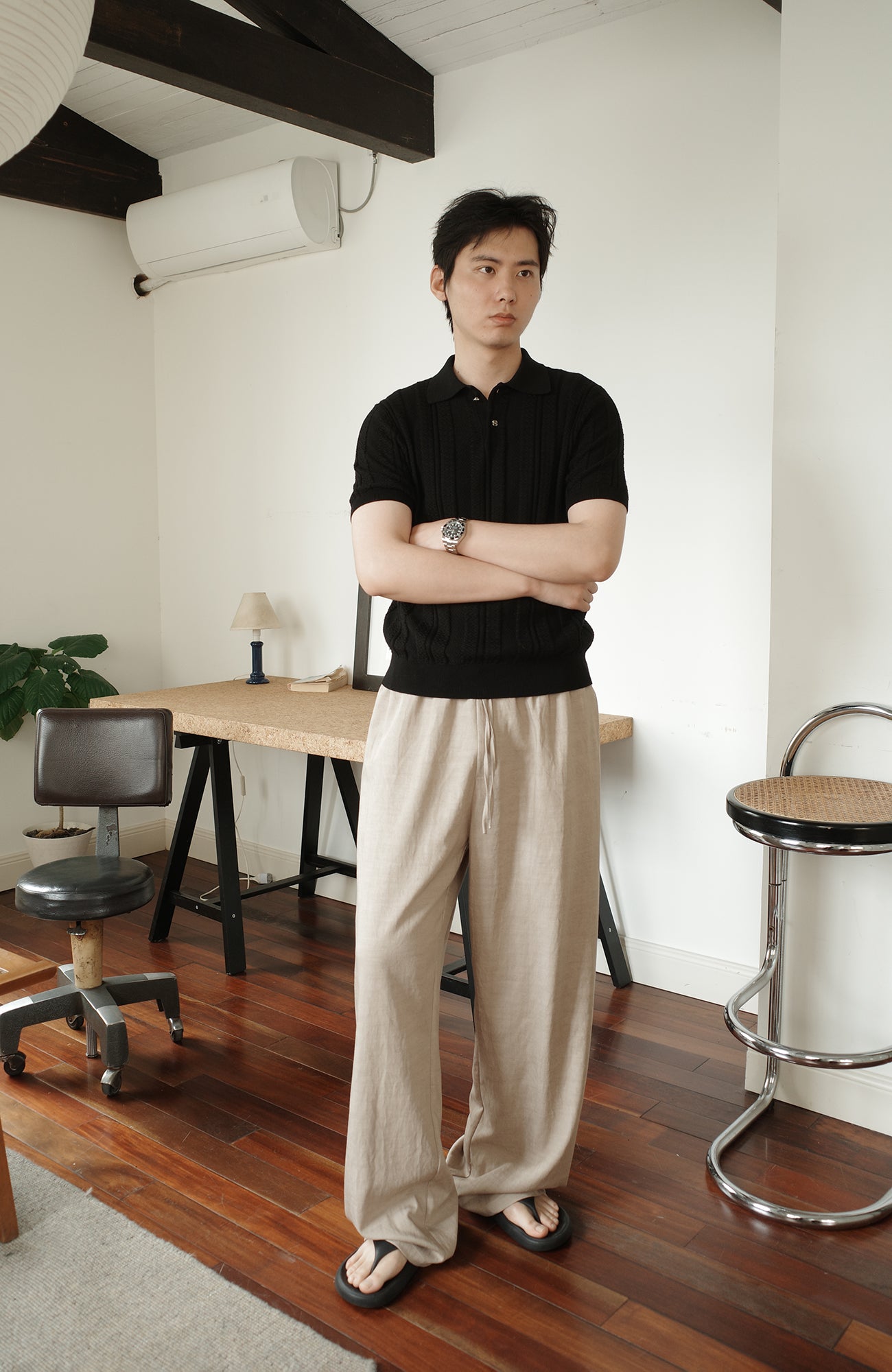 KREATE Acetate Wide-Leg Trousers, premium urban and streetwear designers apparel on PROJECTISR.com, KREATE