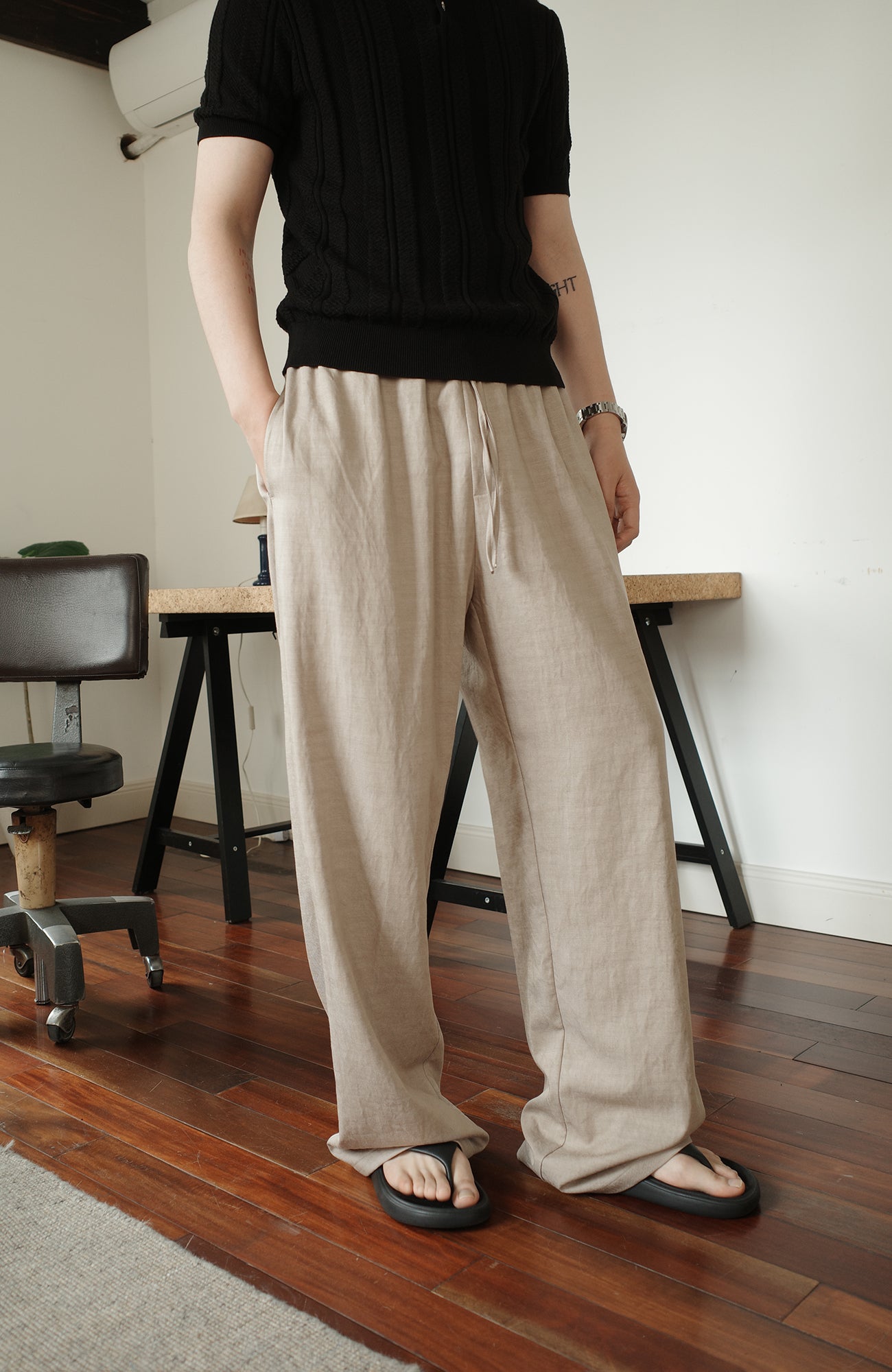 KREATE Acetate Wide-Leg Trousers, premium urban and streetwear designers apparel on PROJECTISR.com, KREATE