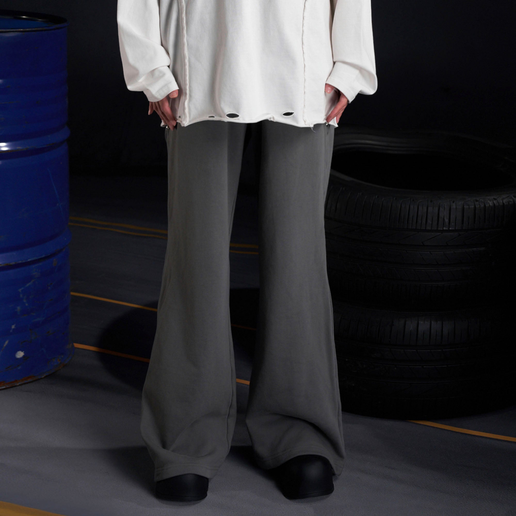 RECOVER ZONE Embroidered Sword Studded Wide-Leg Sweatpants, premium urban and streetwear designers apparel on PROJECTISR.com, RECOVER ZONE