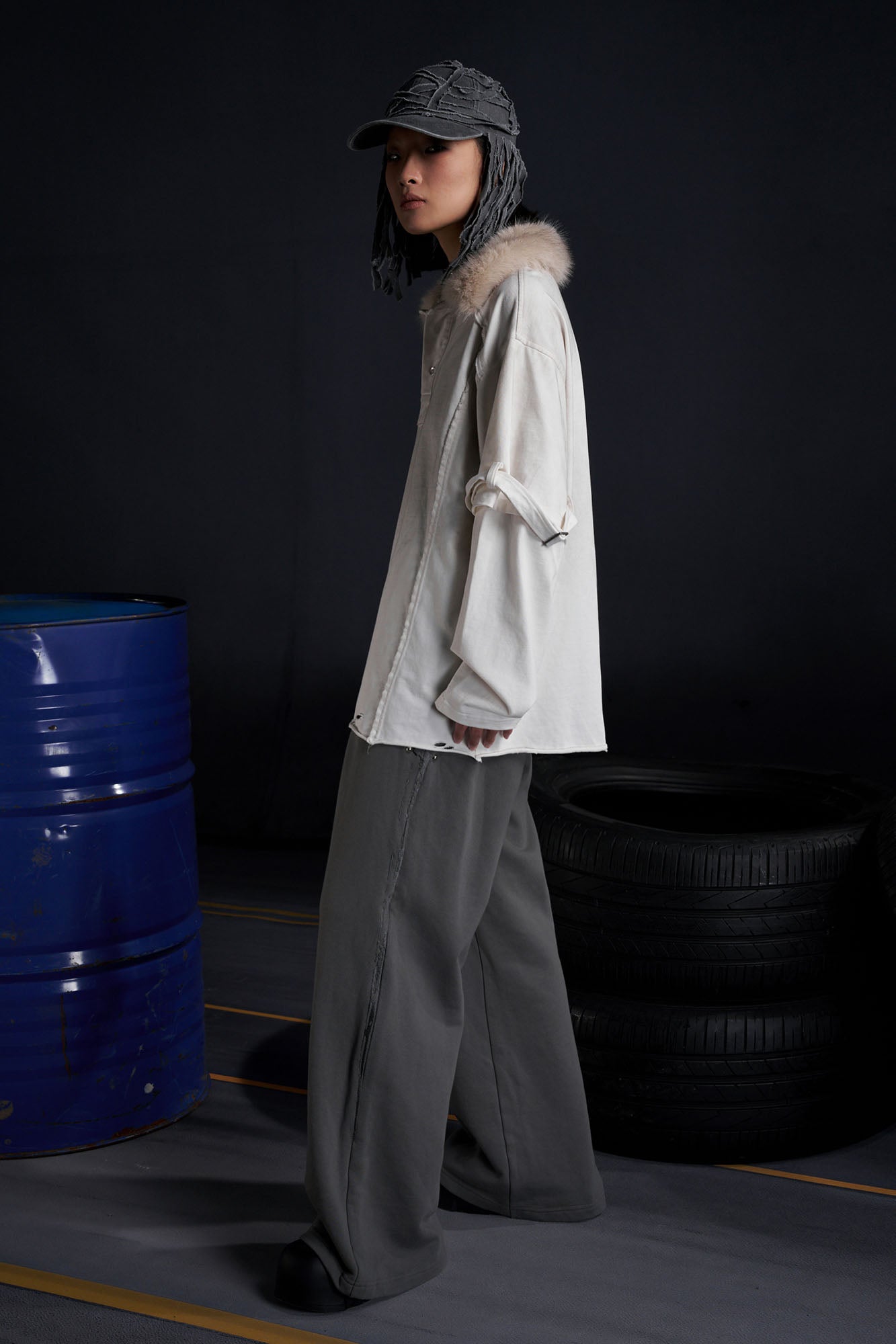 RECOVER ZONE Embroidered Sword Studded Wide-Leg Sweatpants, premium urban and streetwear designers apparel on PROJECTISR.com, RECOVER ZONE