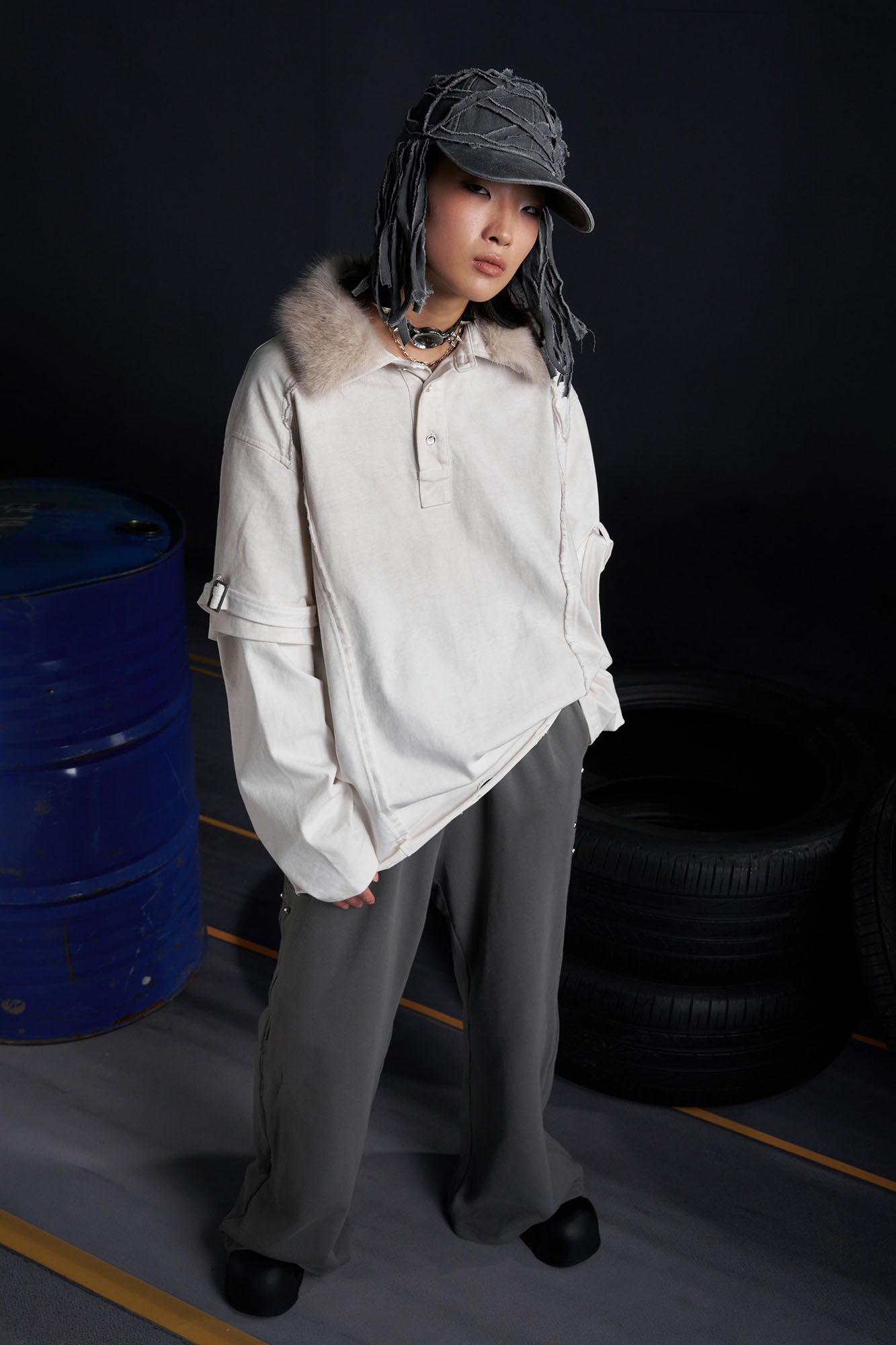 RECOVER ZONE Embroidered Sword Studded Wide-Leg Sweatpants, premium urban and streetwear designers apparel on PROJECTISR.com, RECOVER ZONE