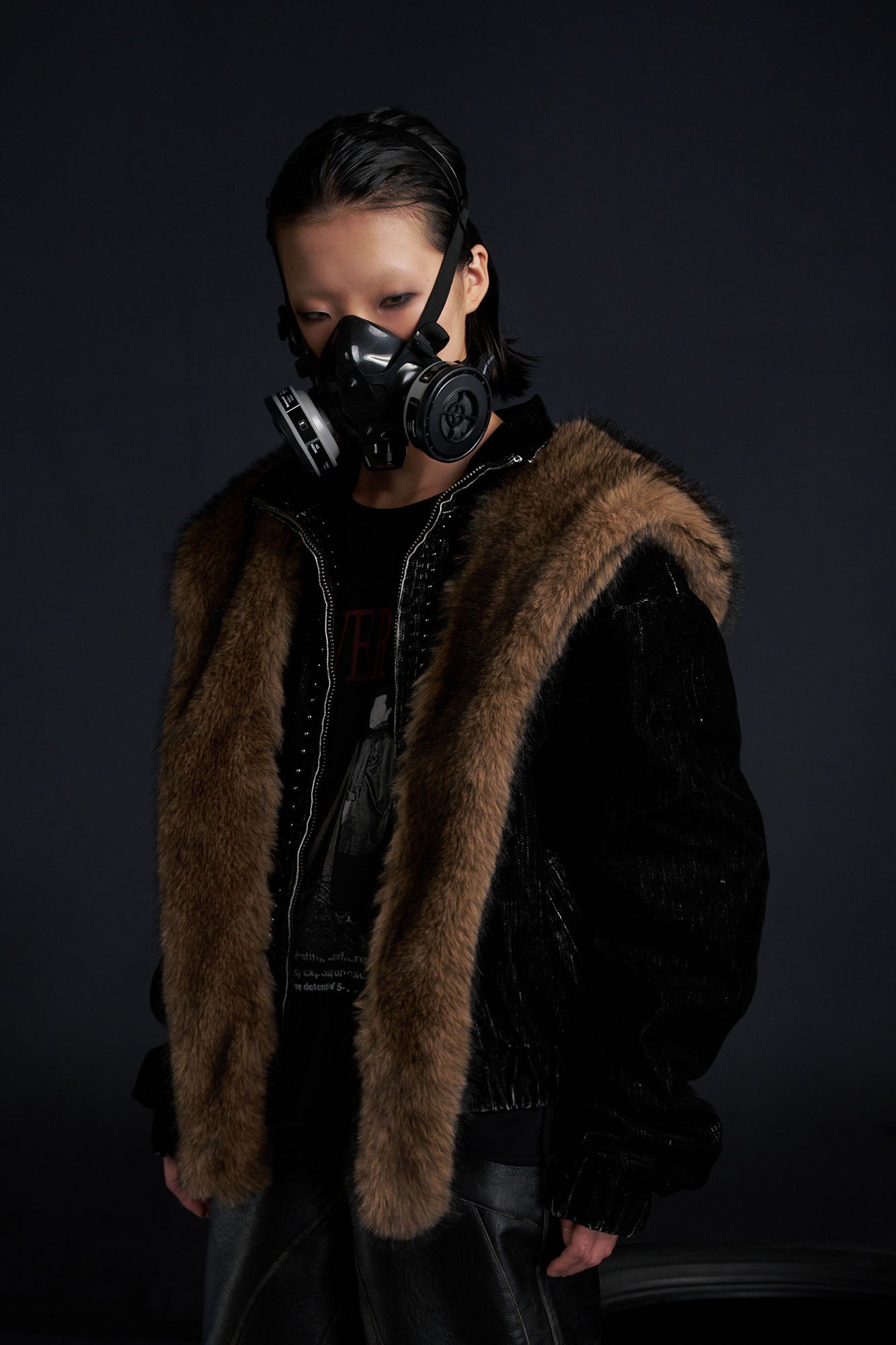 RECOVER ZONE Detachable Faux Fur Hood Studded Jacket, premium urban and streetwear designers apparel on PROJECTISR.com, RECOVER ZONE
