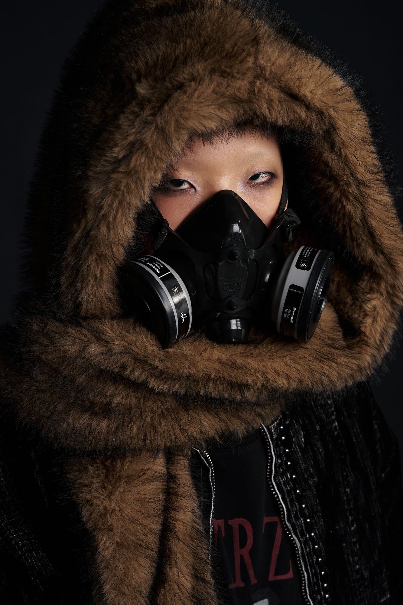 RECOVER ZONE Detachable Faux Fur Hood Studded Jacket, premium urban and streetwear designers apparel on PROJECTISR.com, RECOVER ZONE