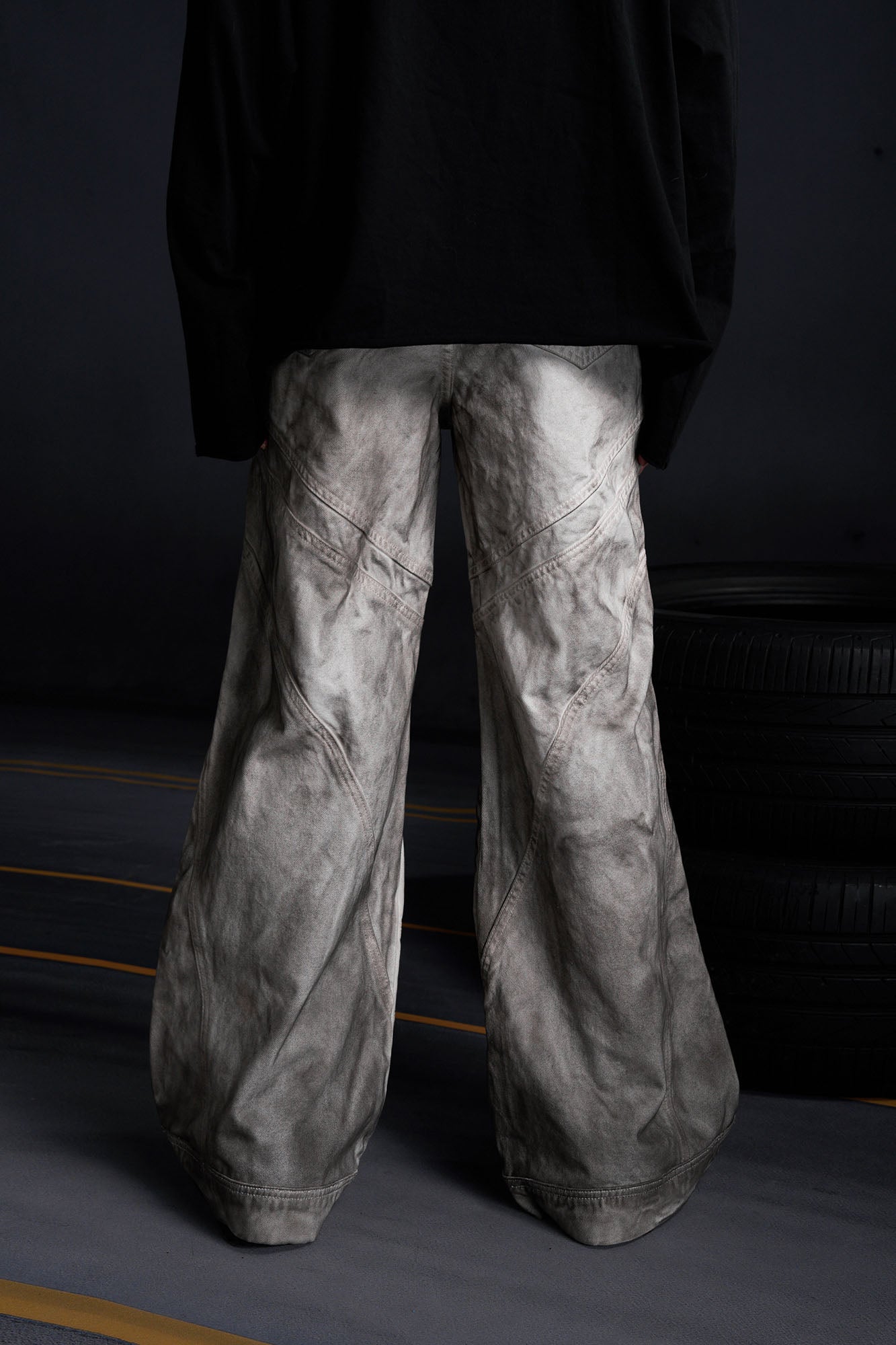 RECOVER ZONE Dirty Fit Ravaged Panel Jeans, premium urban and streetwear designers apparel on PROJECTISR.com, RECOVER ZONE