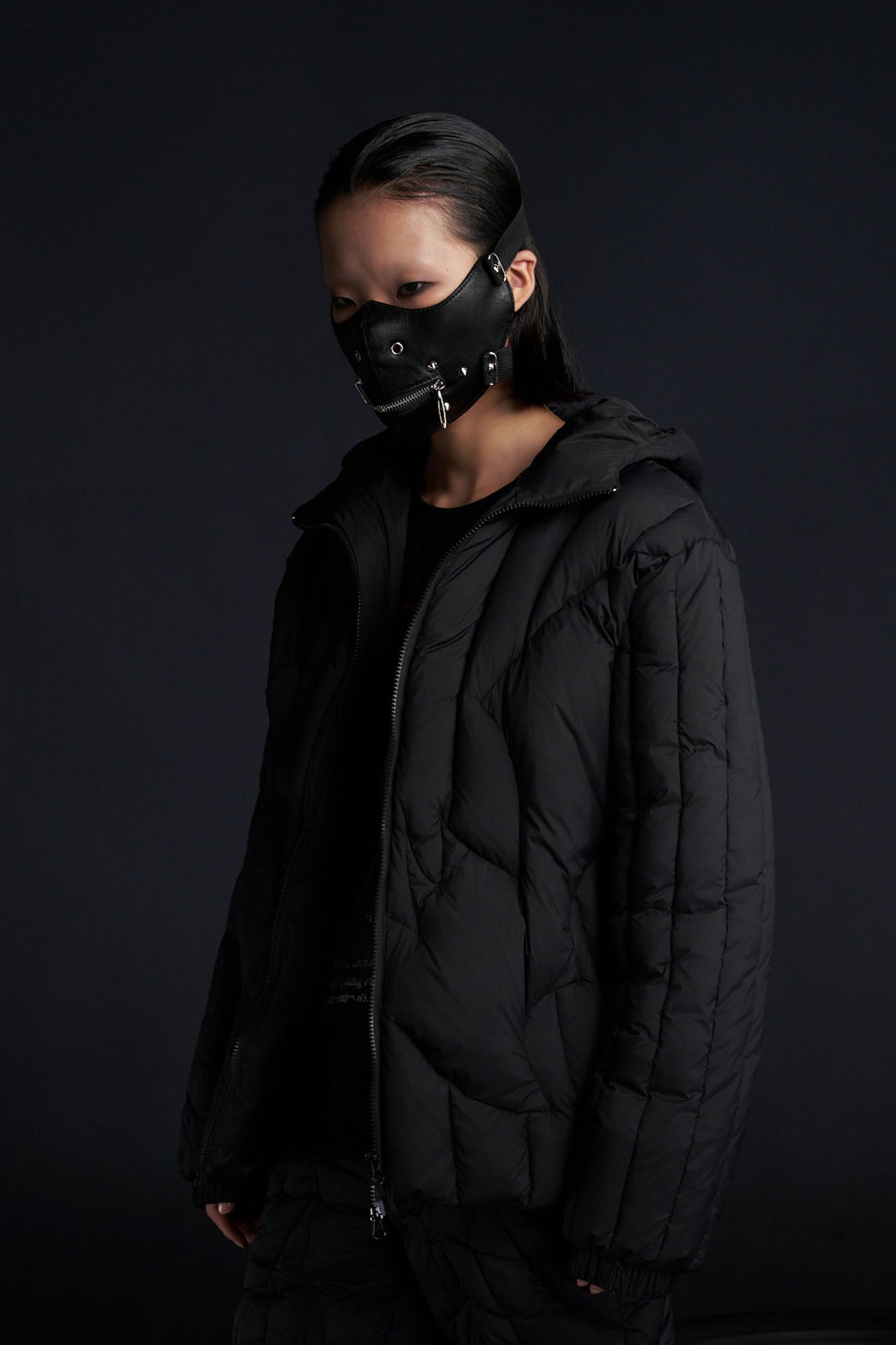 RECOVER ZONE Bat-Quilted Hooded Down Puffer Jacket, premium urban and streetwear designers apparel on PROJECTISR.com, RECOVER ZONE