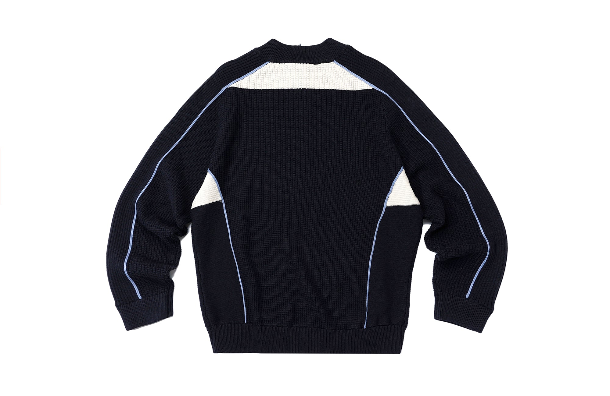 ROARINGWILD A ARCH Contrast Panel Raglan Half-Zip Sweater