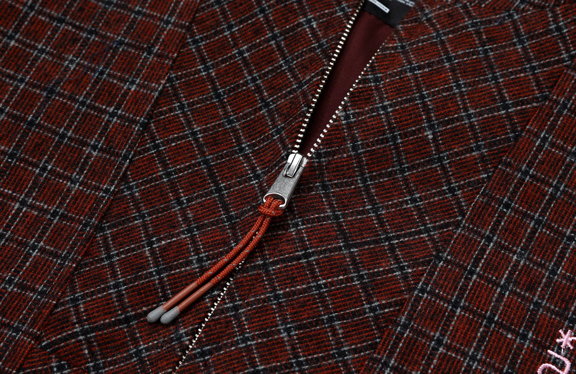 ROARINGWILD A ARCH Plaid Paneled Half-Zip Hooded Jacket