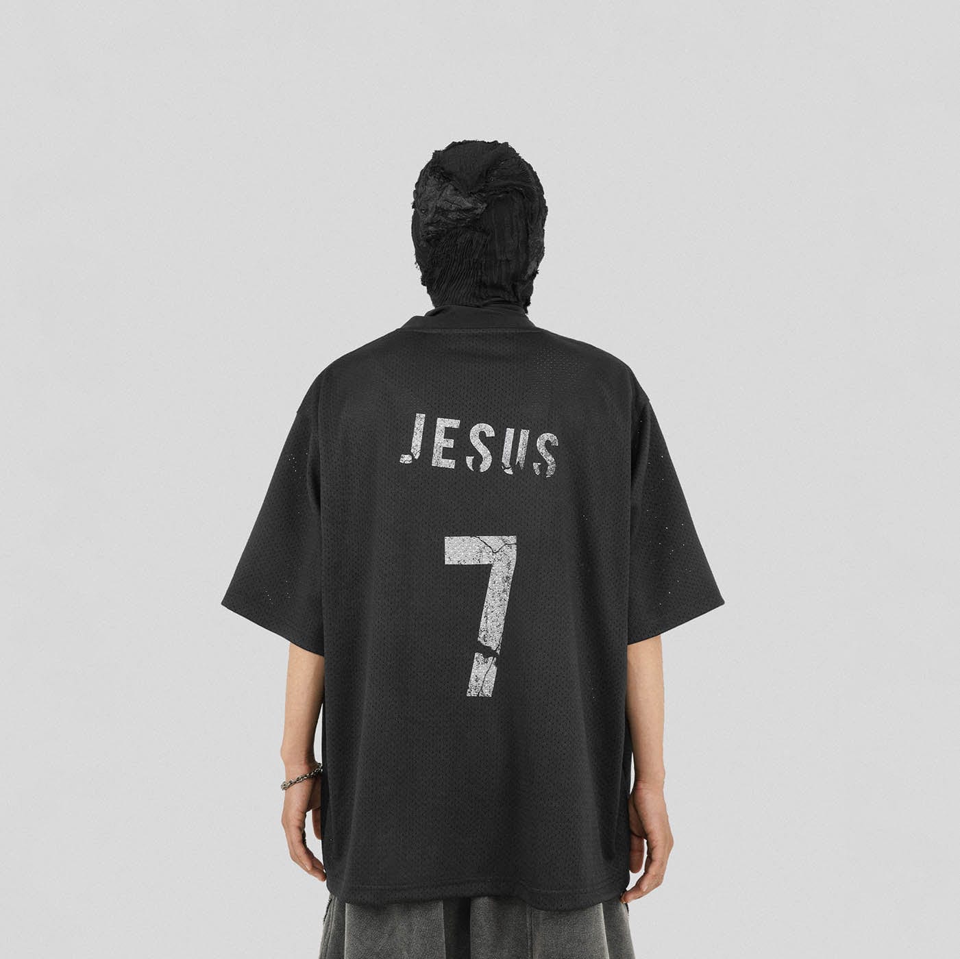 UNDERWATER No.7 Jesus Mottled Print Jersey, premium urban and streetwear designers apparel on PROJECTISR.com, UNDERWATER