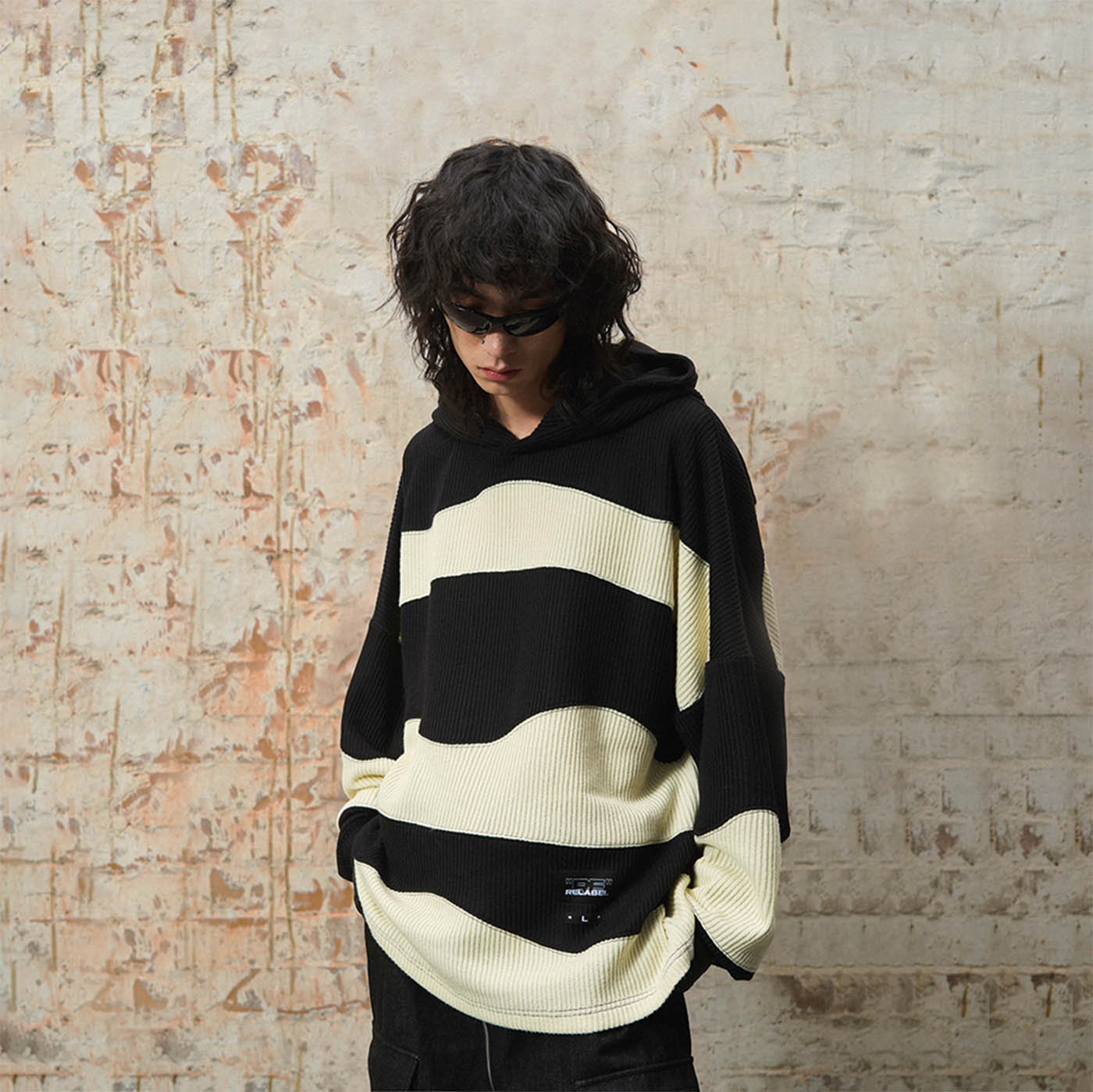 RELABEL Classic Oversized Striped Knitted Hoodie