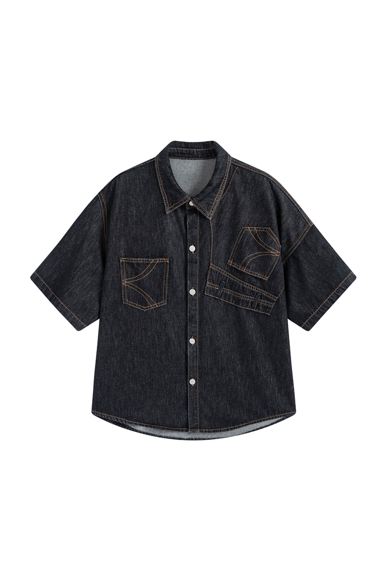 KREATE Inverted Denim Deconstructed Half Shirt