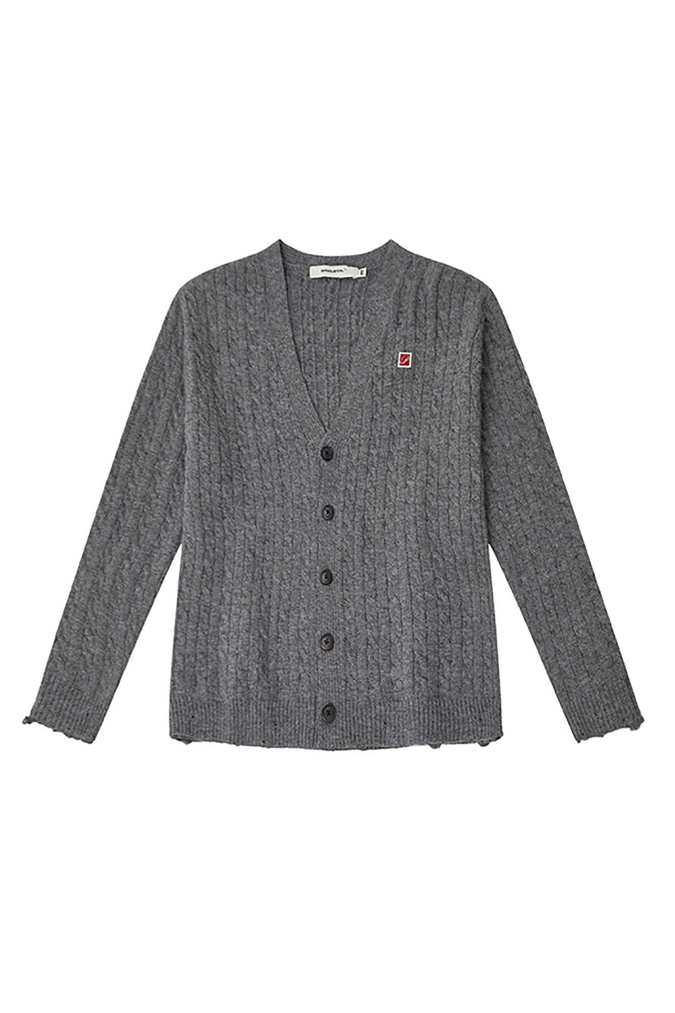 OPICLOTH Cable-Knit V-Neck Button-Up Cardigan