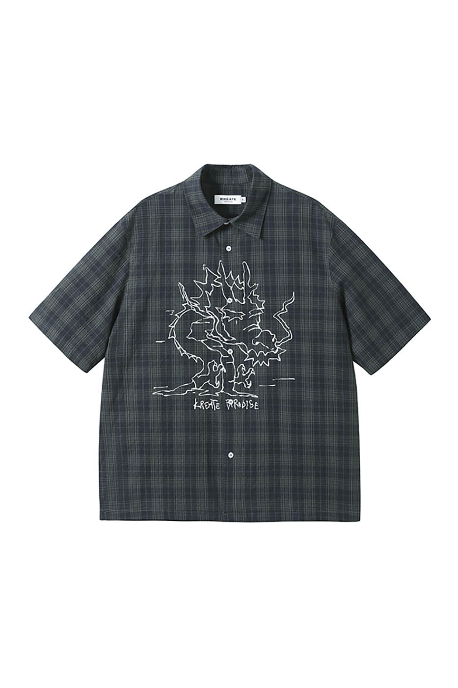 KREATE Dragon Plaid Half Shirt