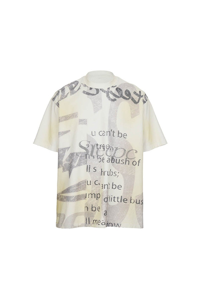 STEEPC Distressed Collage Slogan Full-Print T-Shirt, premium urban and streetwear designers apparel on PROJECTISR.com, STEEPC