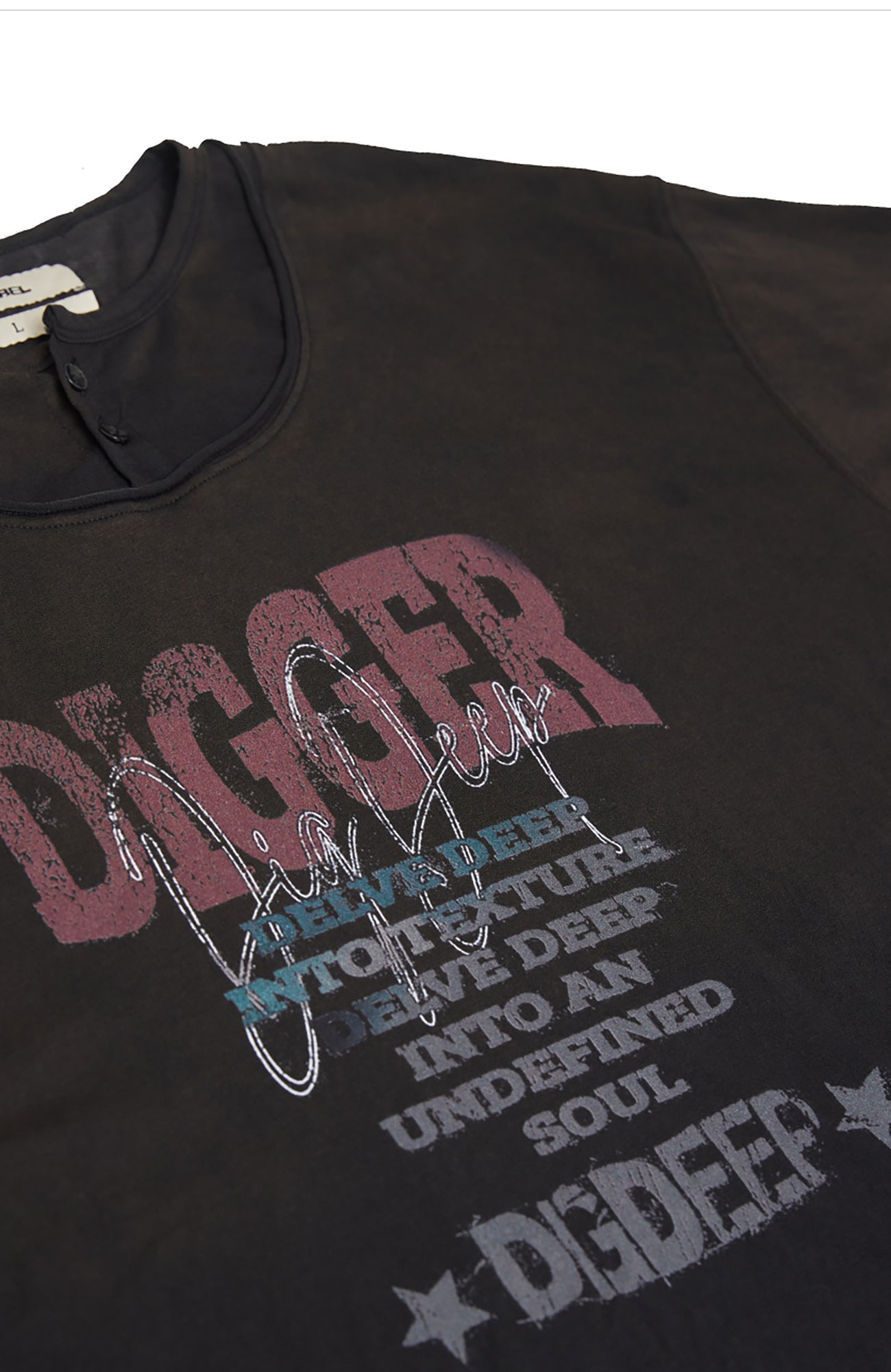 RELABEL Distressed Graphic Long-Sleeve Tee